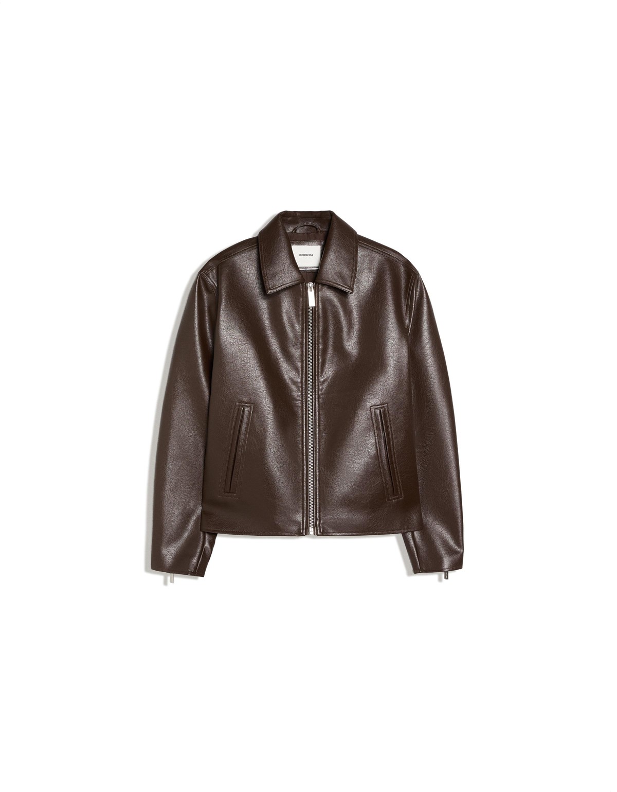 버쉬카 박시핏 레더 이펙트 집업 자켓 2116/677 BROWN
