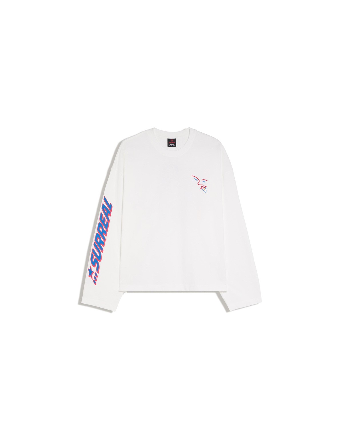 버쉬카 박시 그래픽 프린트 긴팔 티셔츠 4127/116 WHITE