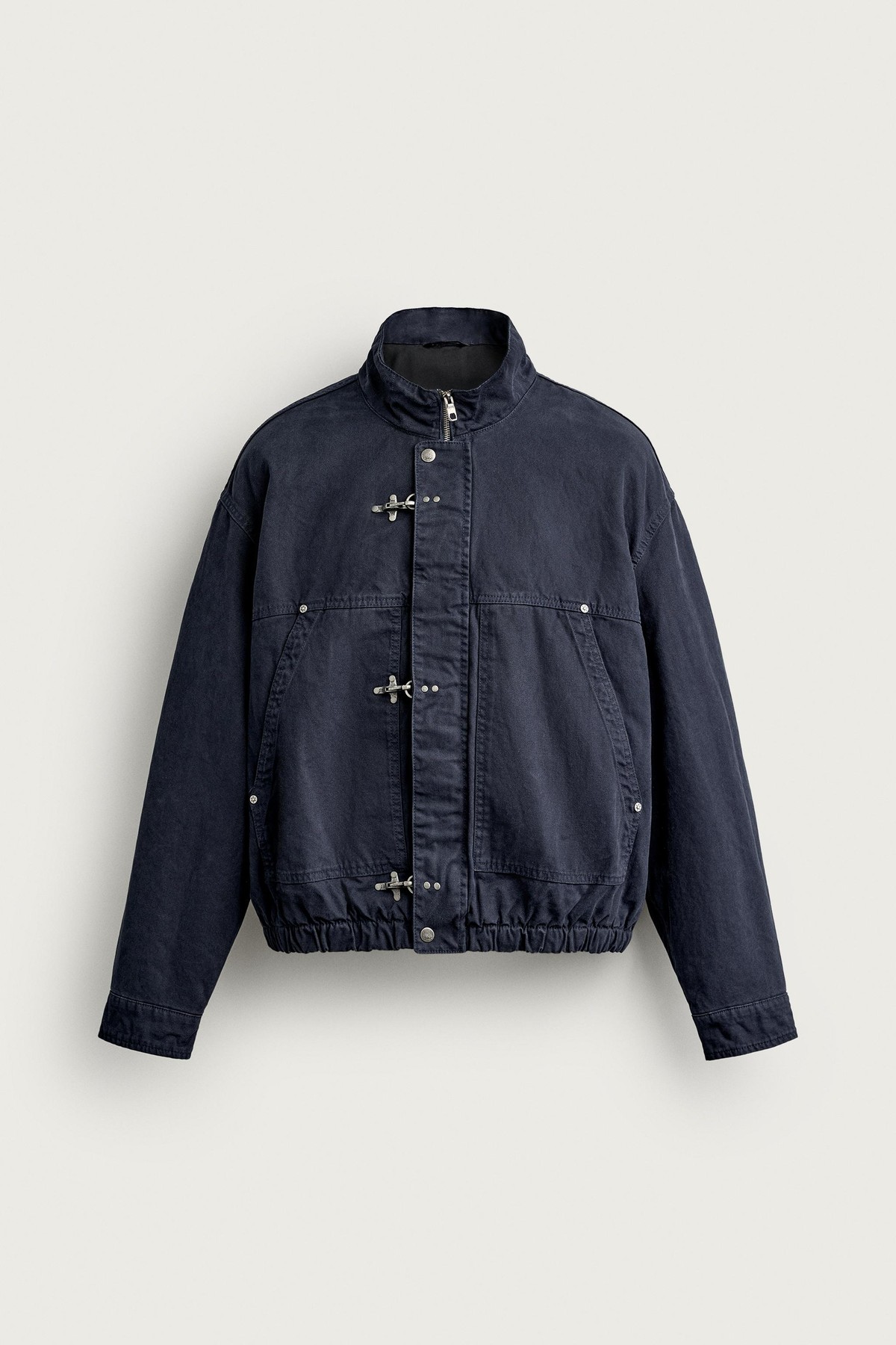 자라 릴렉스핏 메탈 클래스프 면 자켓 4302/370/401 NAVY BLUE