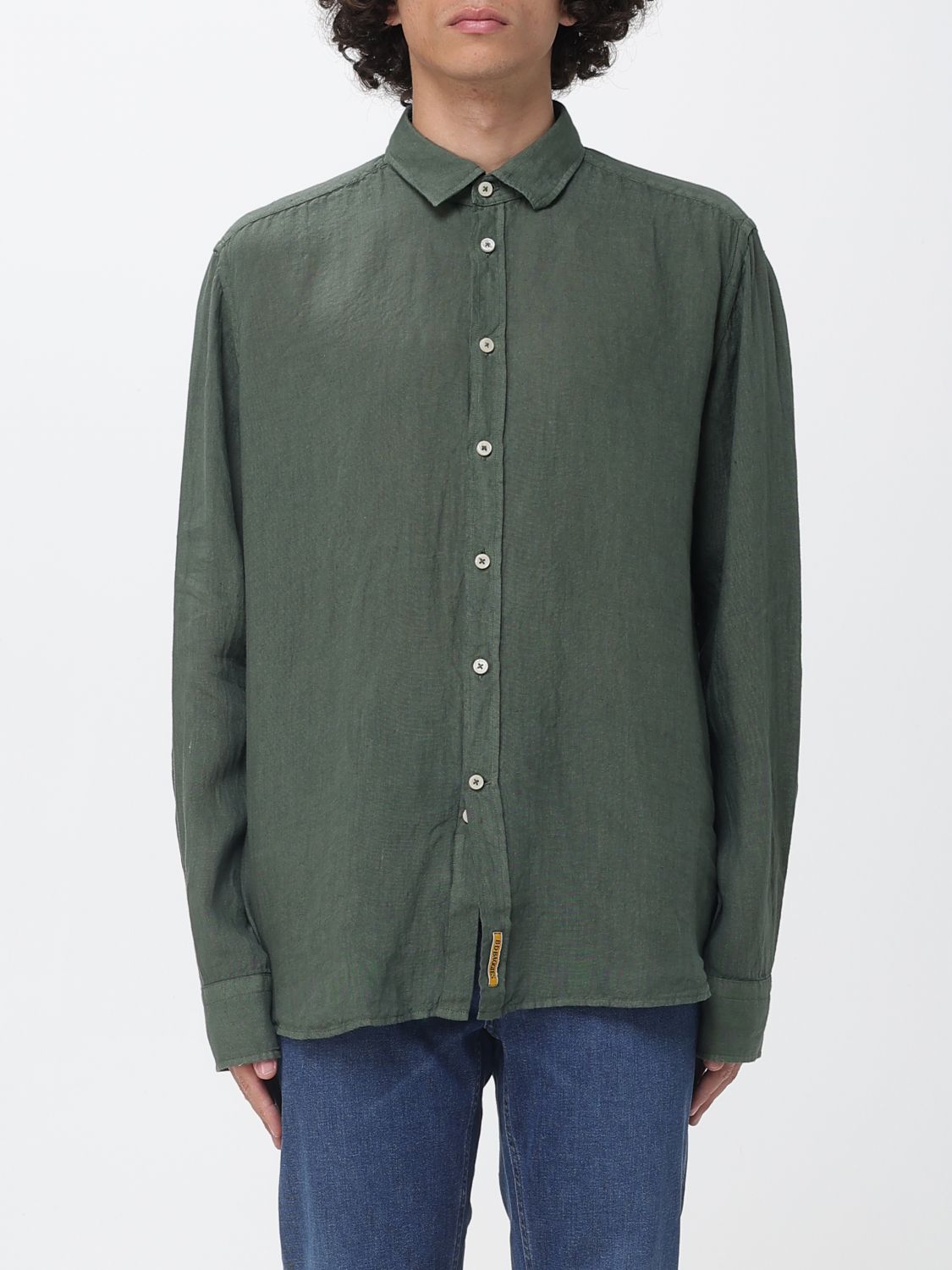 비디 박짓 Camicia basic cotone 긴팔 셔츠 남성 그린 26SS B010TC162244
