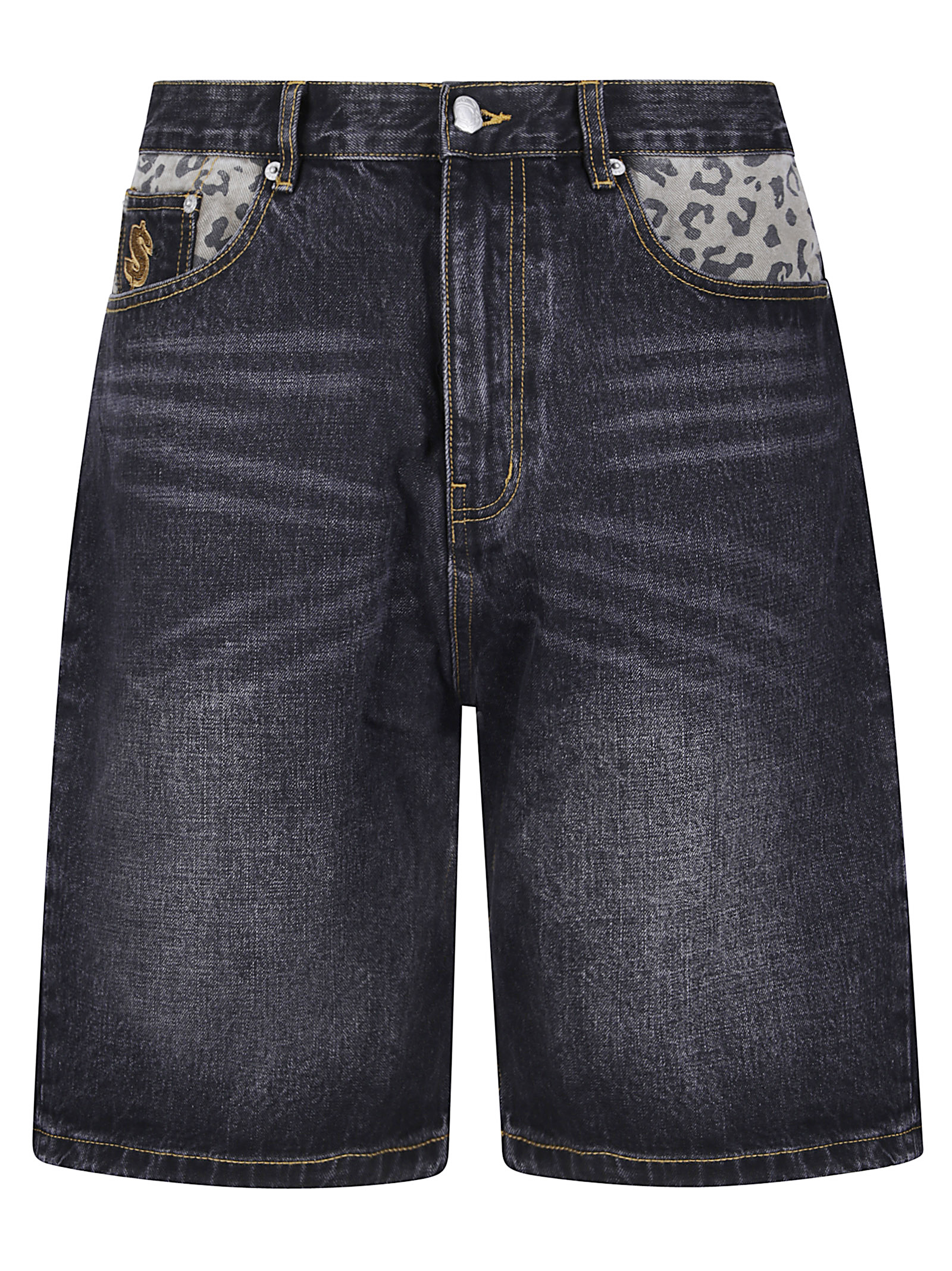 빌리어네어 보이즈 클럽 Shorts Leopard 데님 숏팬츠 남성 블랙 26FW BBDS26239BLACK