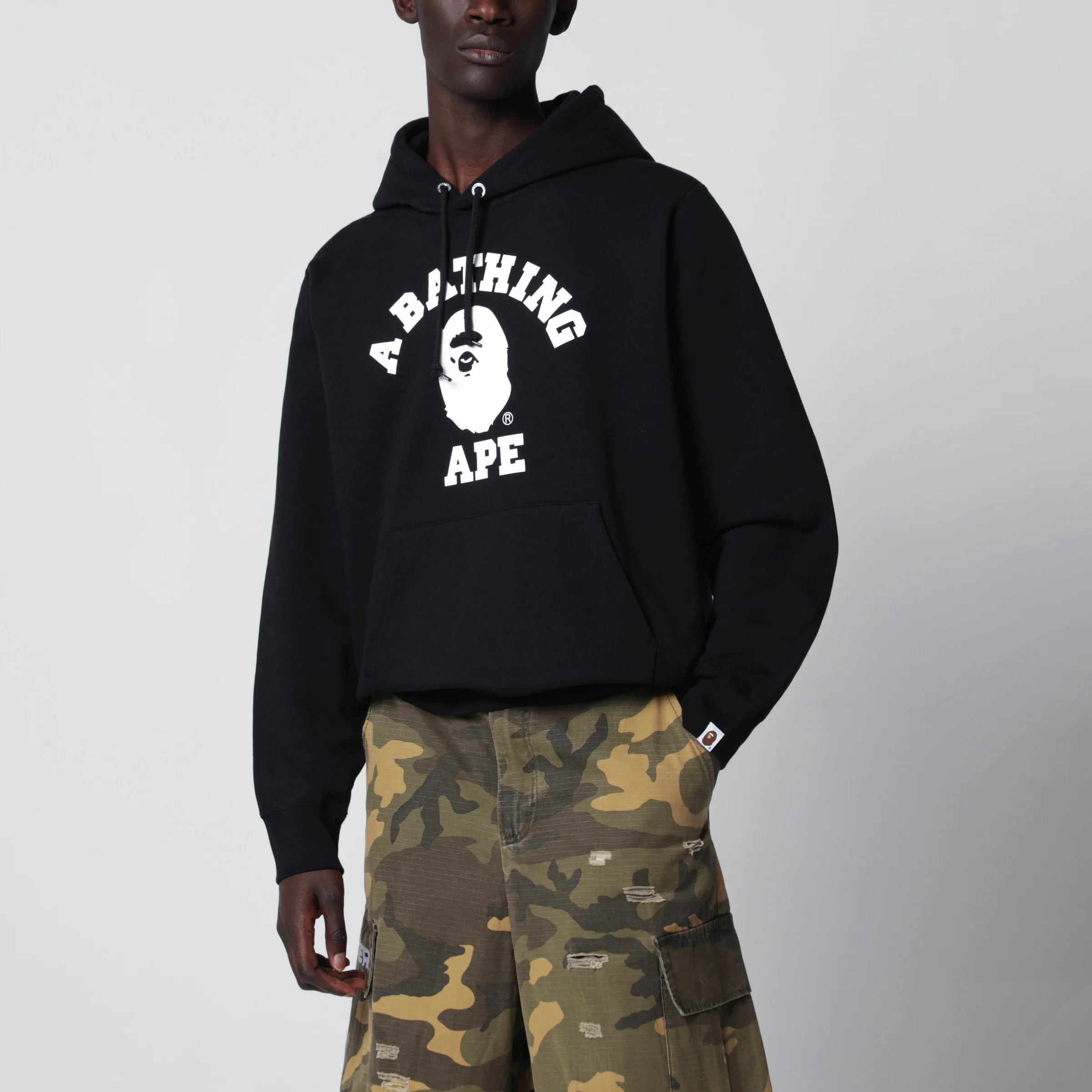 베이프 logo 프린트 후디 남성 블랙 26SS 001PPM301003MCOBLK