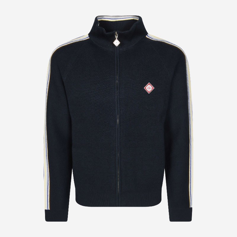 카사블랑카 스트라이프 트리밍 울 트랙 재킷 MAW26KW150901 NAVY