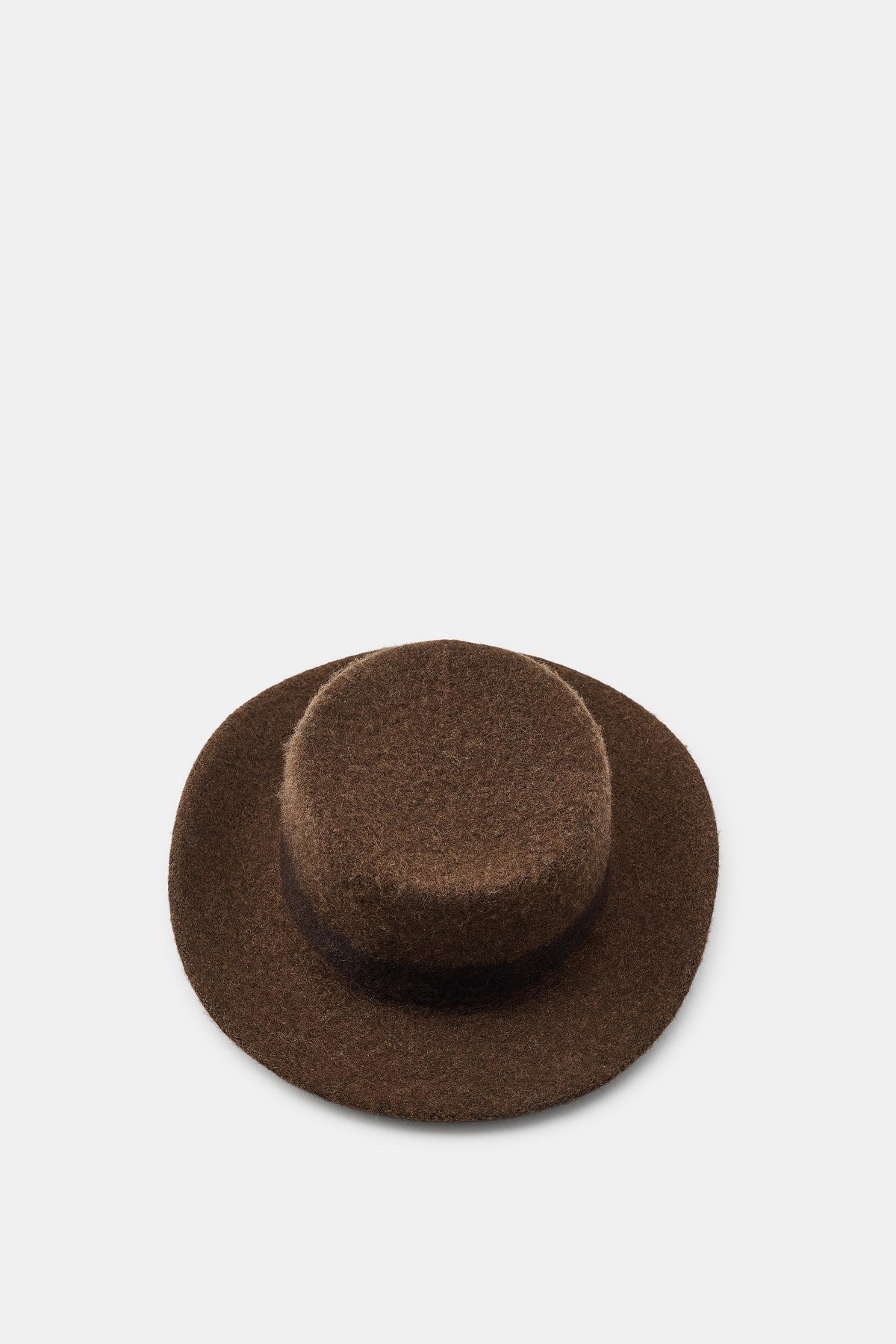 자라 울 혼방 배색 밴드 모자 0653/235/700 BROWN