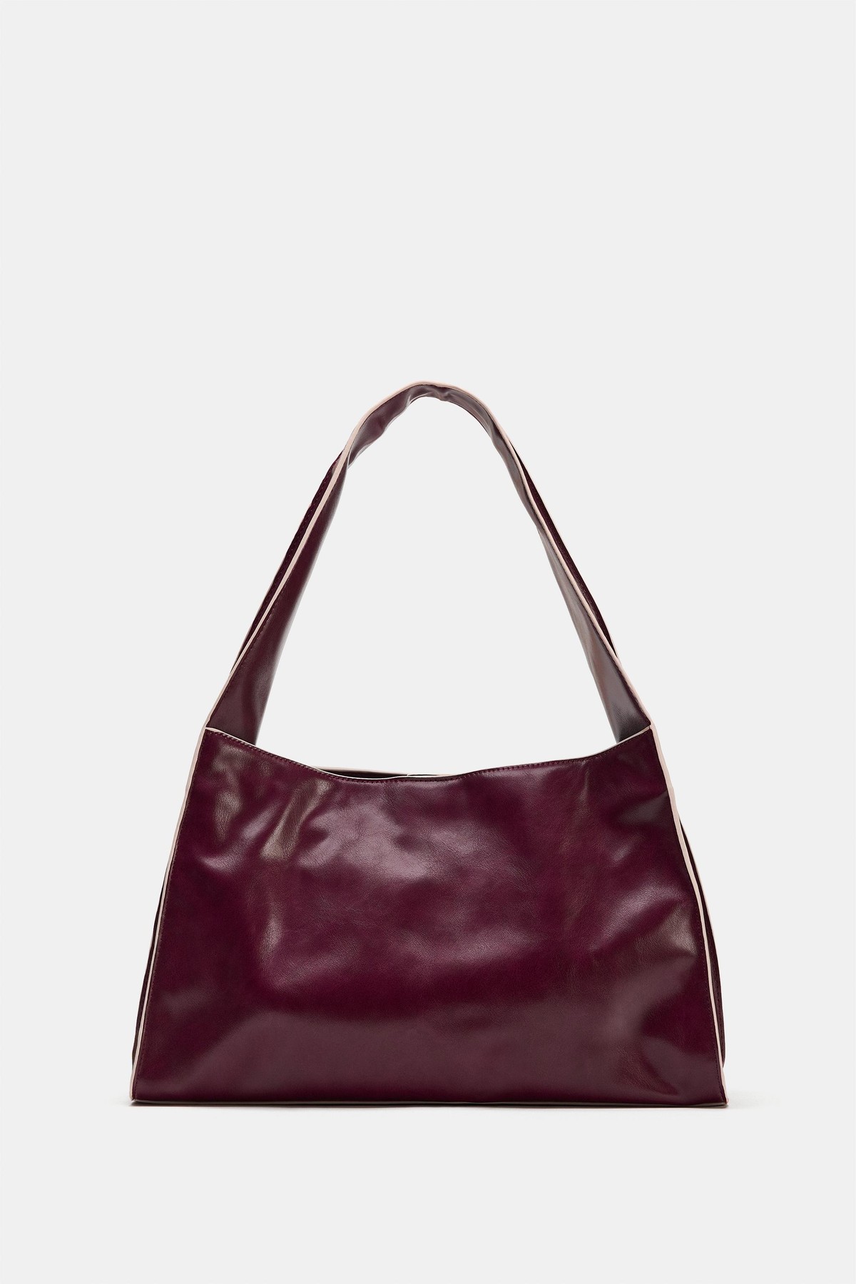 자라 배색 탑스티칭 토트백 6450/810/624 BURGUNDY RED