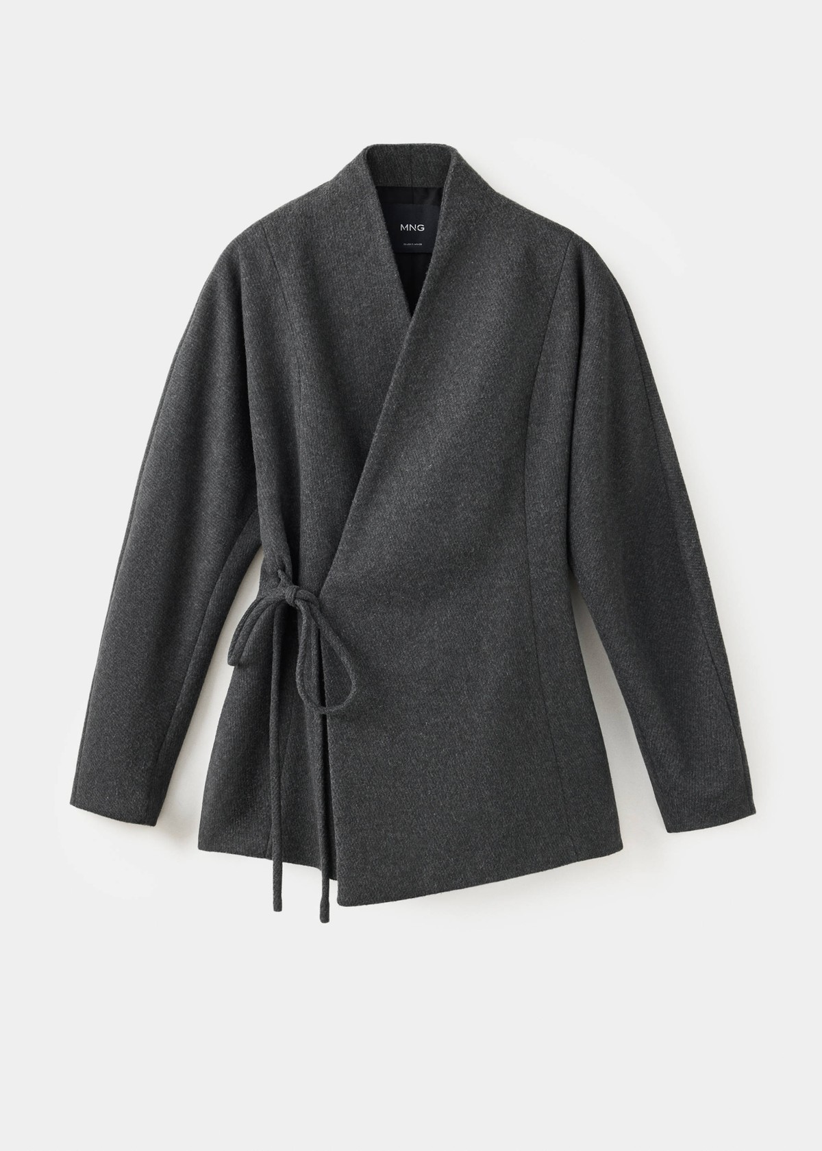 망고 브이넥 사이드 리본 자켓 37067782_95 GRIS ANTRACITA