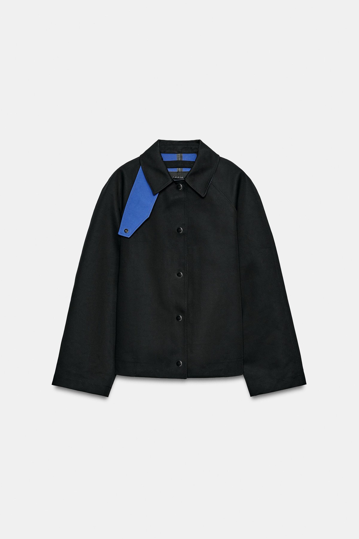 자라 배색 이너 코튼 블렌드 자켓 3811/249/800 BLACK