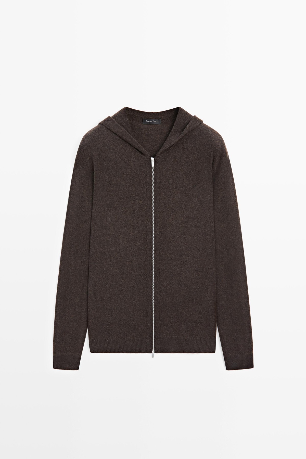 마시모두띠 울 혼방 집업 후드 니트 가디건 1411/226 BROWN MARL
