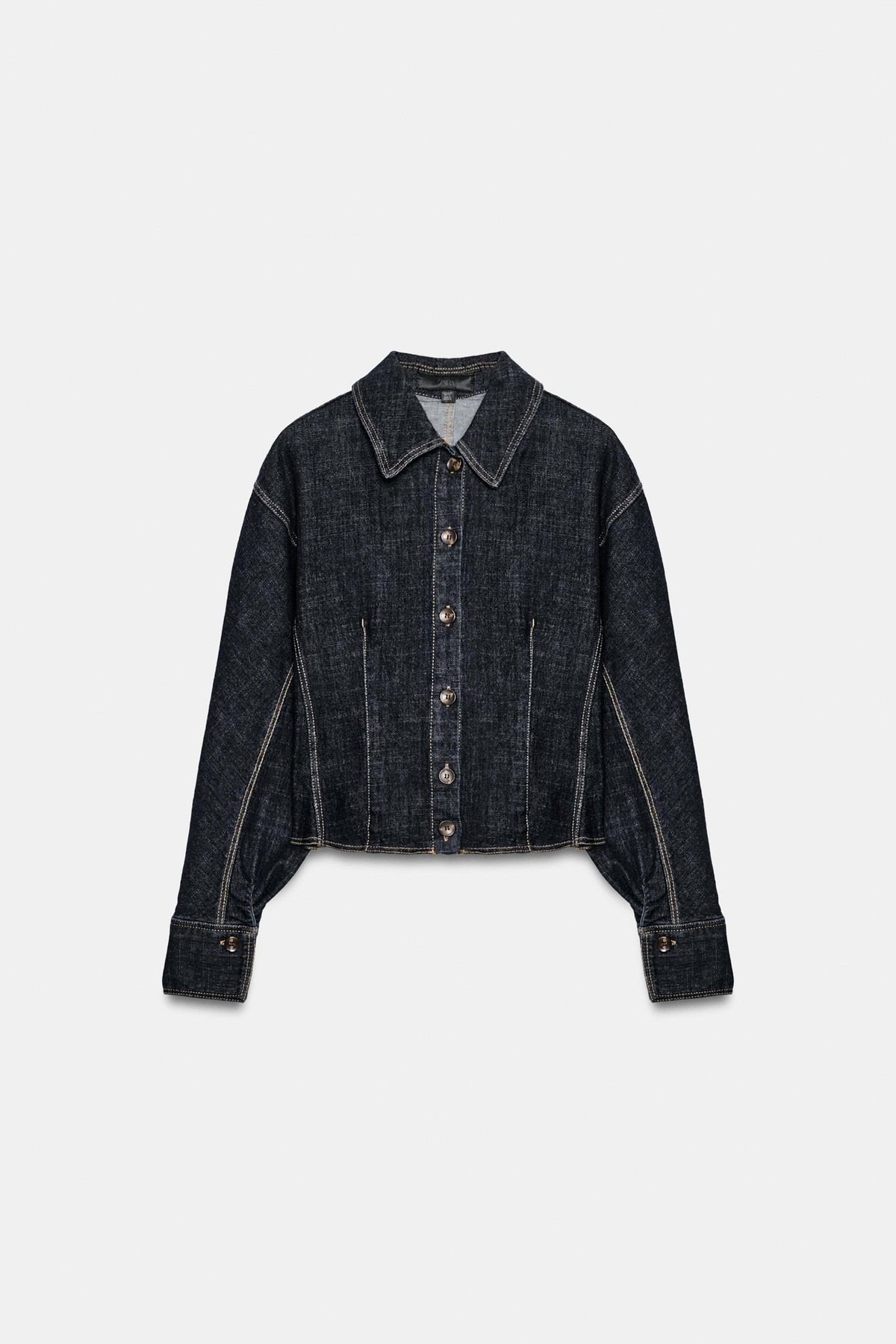 자라 페플럼 긴팔 데님 셔츠 7978/502/407 BLUE