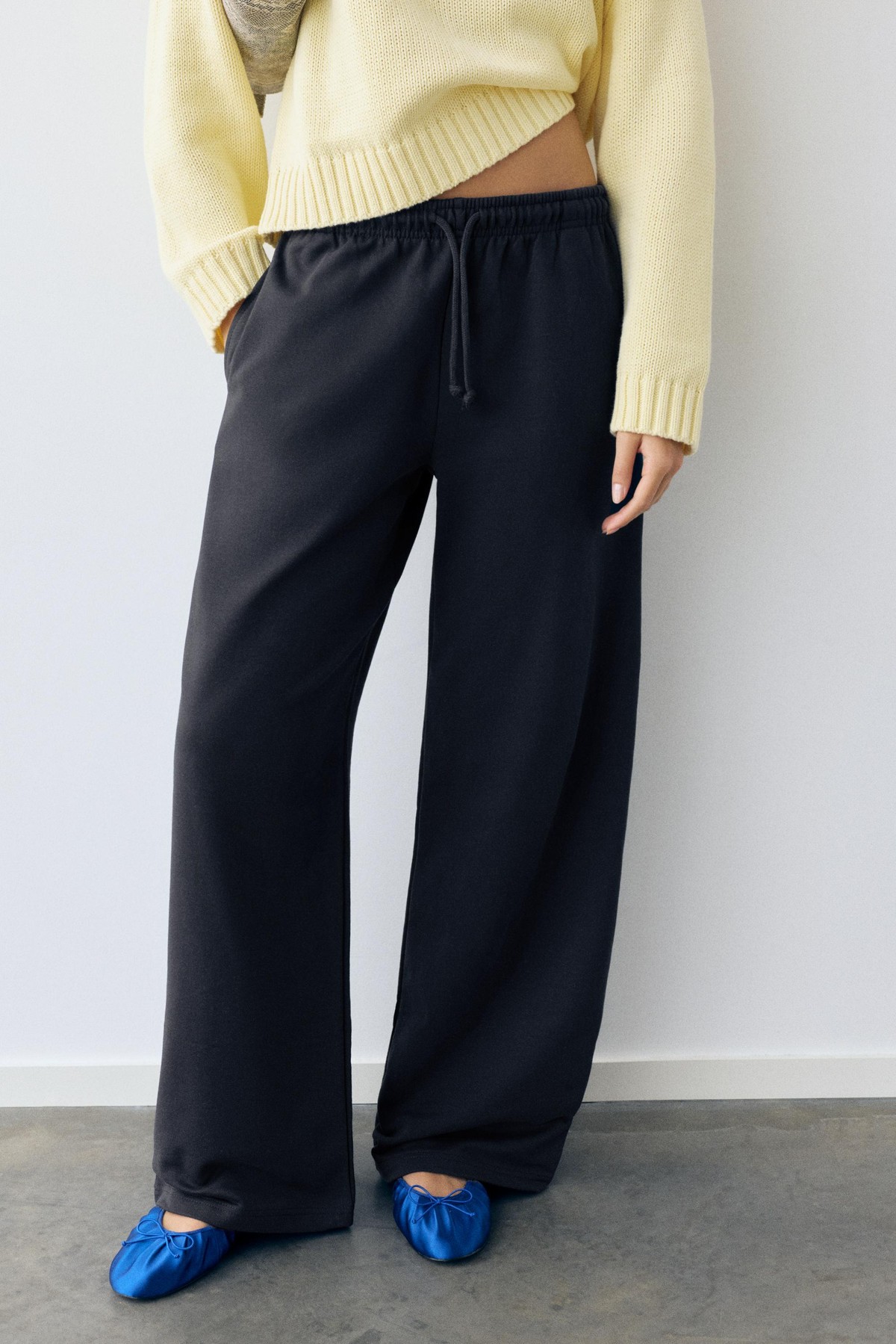 풀앤베어 드로스트링 와이드 조거 팬츠 7670/350 NAVY