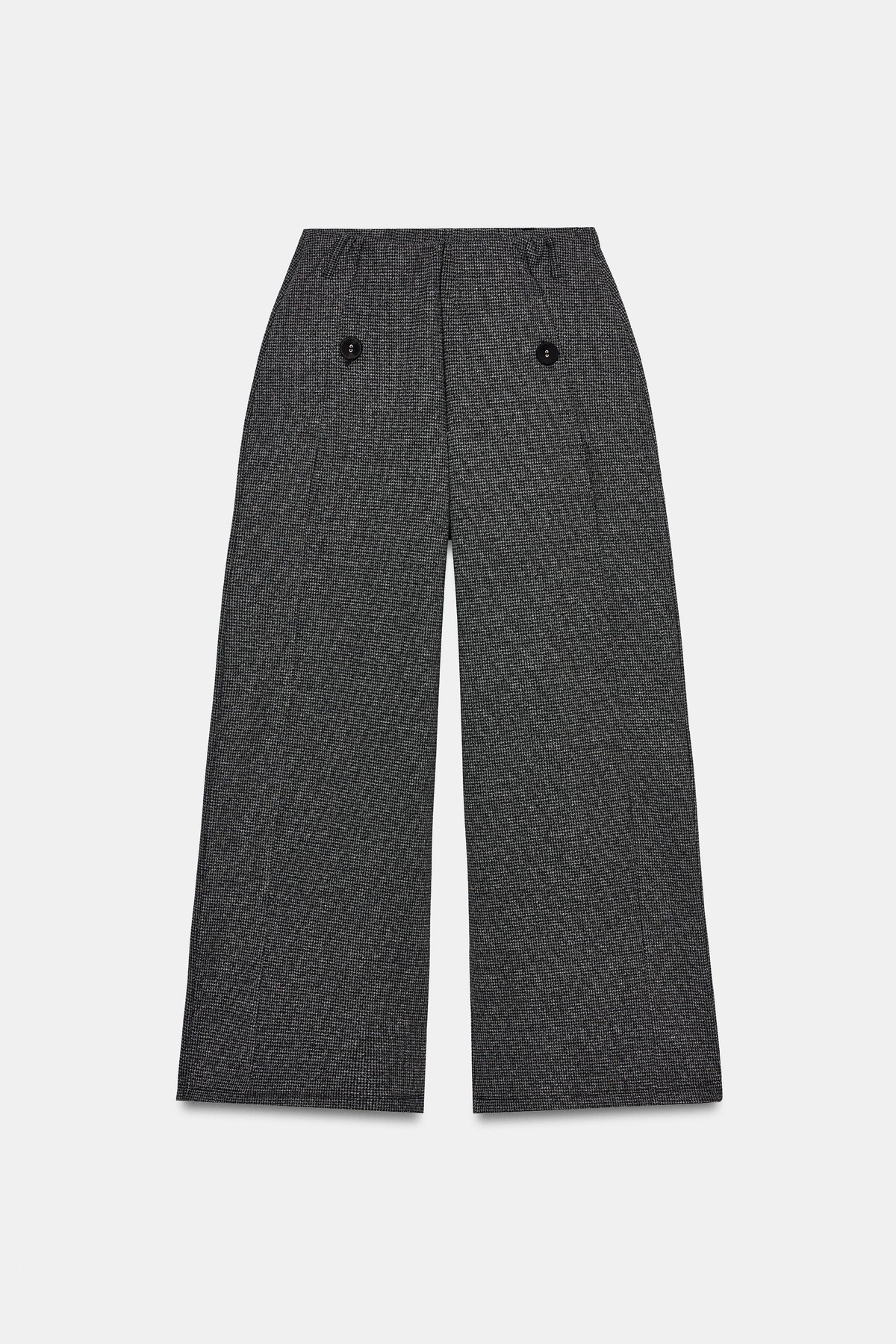 자라 배럴 와이드 미드라이즈 팬츠 5067/688/922 DARK GREY