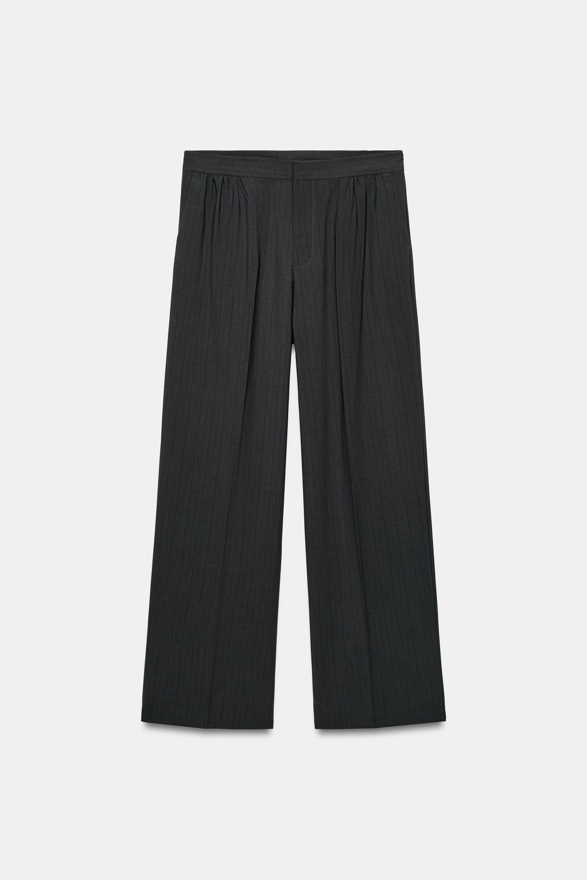 자라 핀스트라이프 셔링 와이드 팬츠 1255/579/818 CHARCOAL GREY