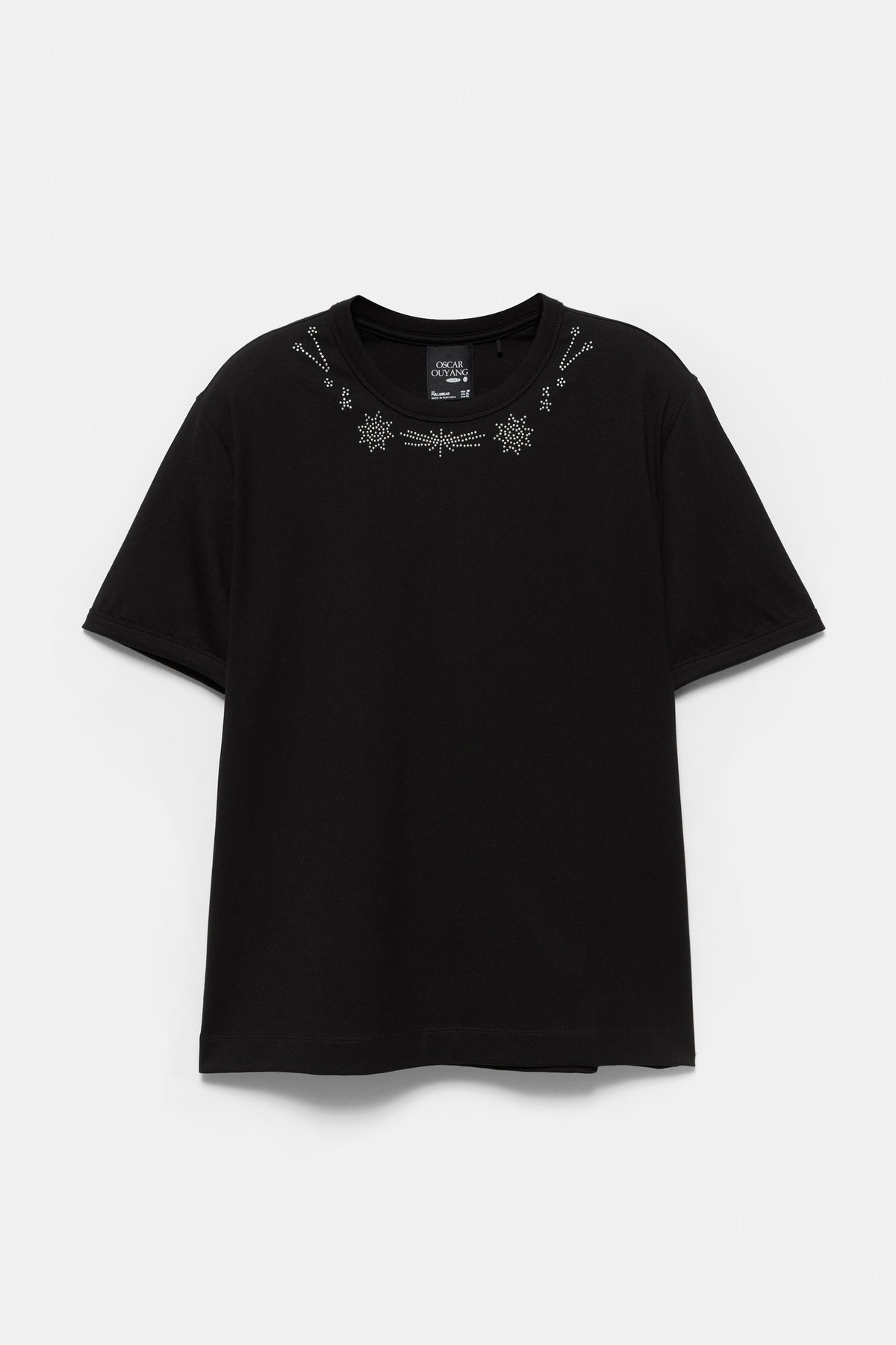 풀앤베어 스터드 라운드넥 반팔 티셔츠 7232/595 BLACK