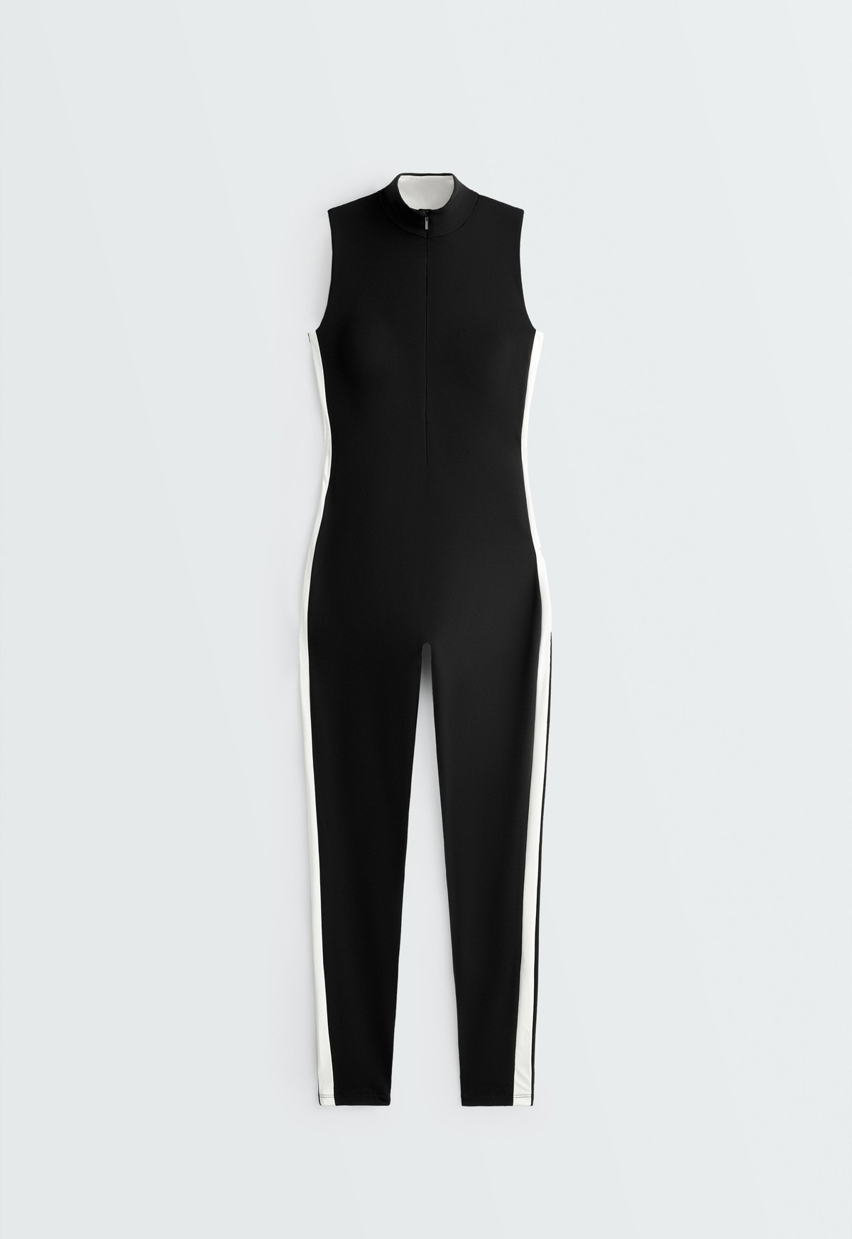 오이쇼 컬러블록 민소매 롱 점프수트 6351/254/800 BLACK