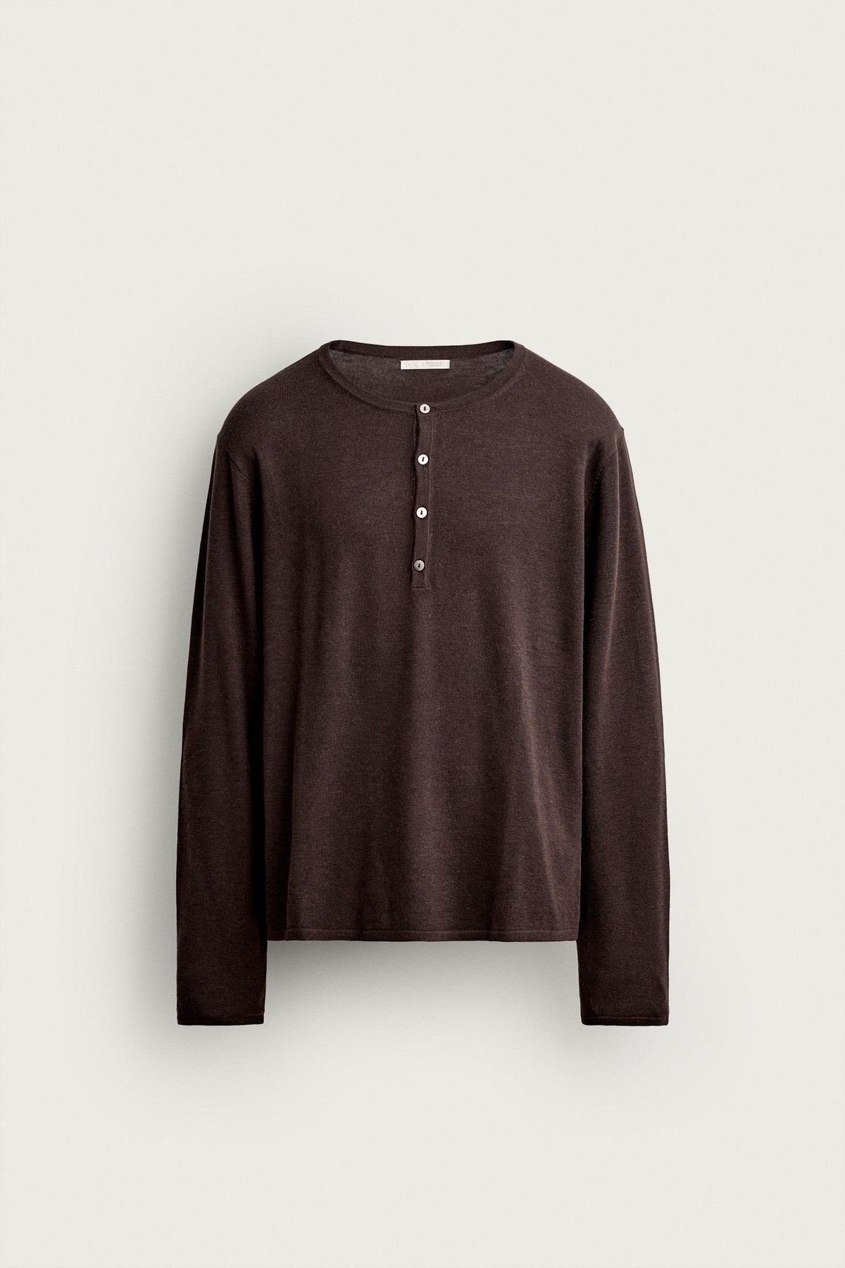 자라 헨리넥 릴렉스핏 긴팔 니트 티셔츠 2893/310/700 BROWN
