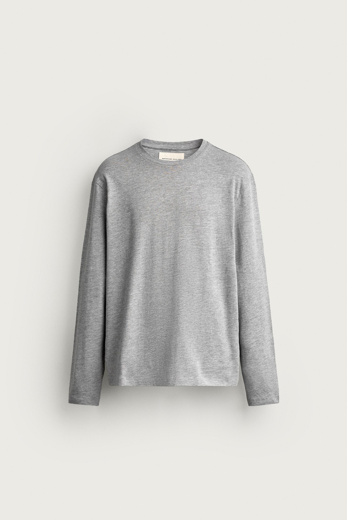 자라 레귤러핏 라운드넥 긴팔 티셔츠 1887/395/803 GREY MARL