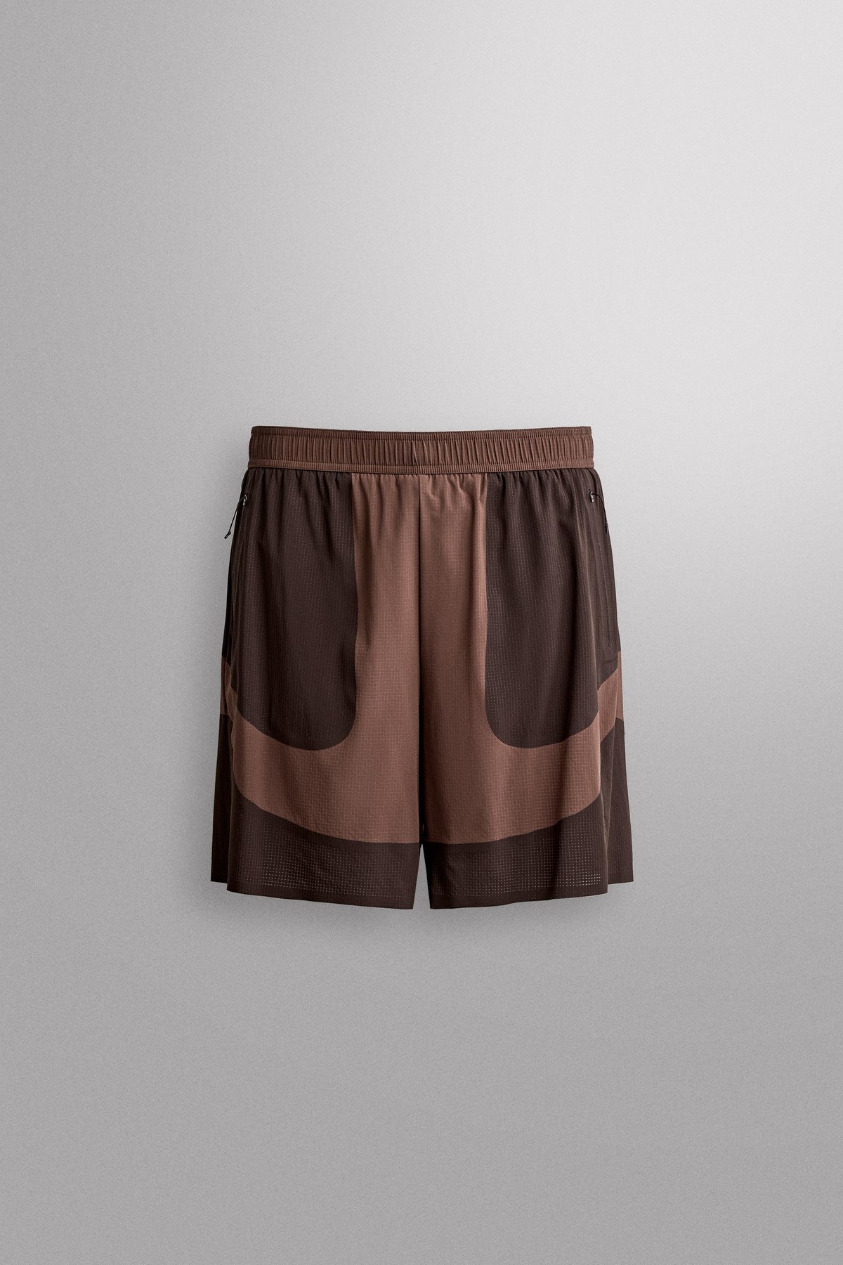 자라 컬러블록 테크니컬 반바지 4387/378/700 BROWN