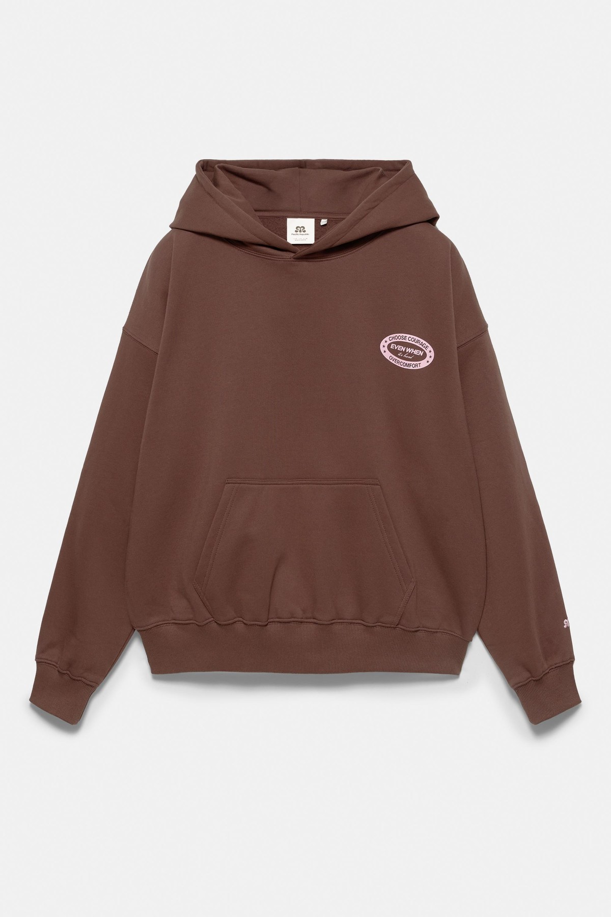 풀앤베어 오버핏 스타 그래픽 포켓 후드티 7558/341 BROWN