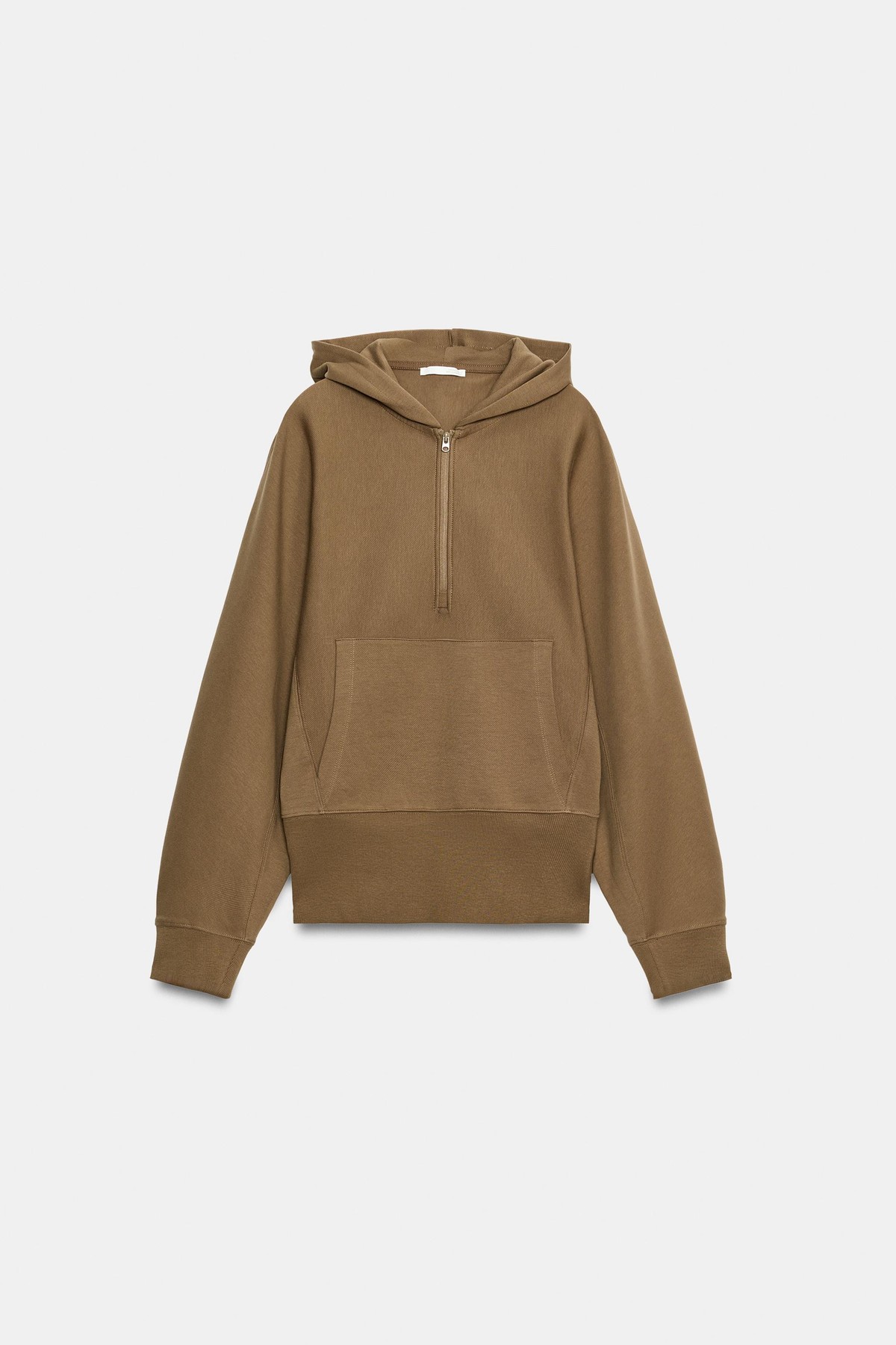 자라 볼륨 하프집업 후드 스웨트셔츠 3253/700/709 DARK TAN