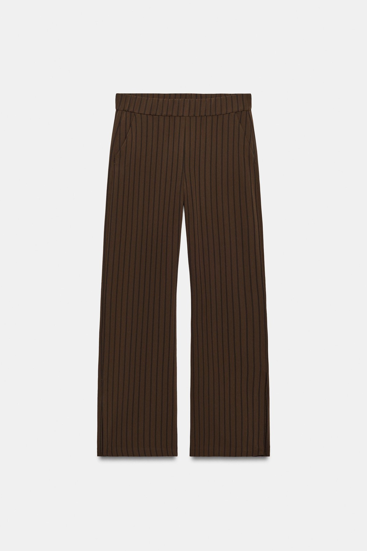 자라 스트라이프 슬릿 스트레이트 팬츠 1478/210/178 BROWN STRIPES