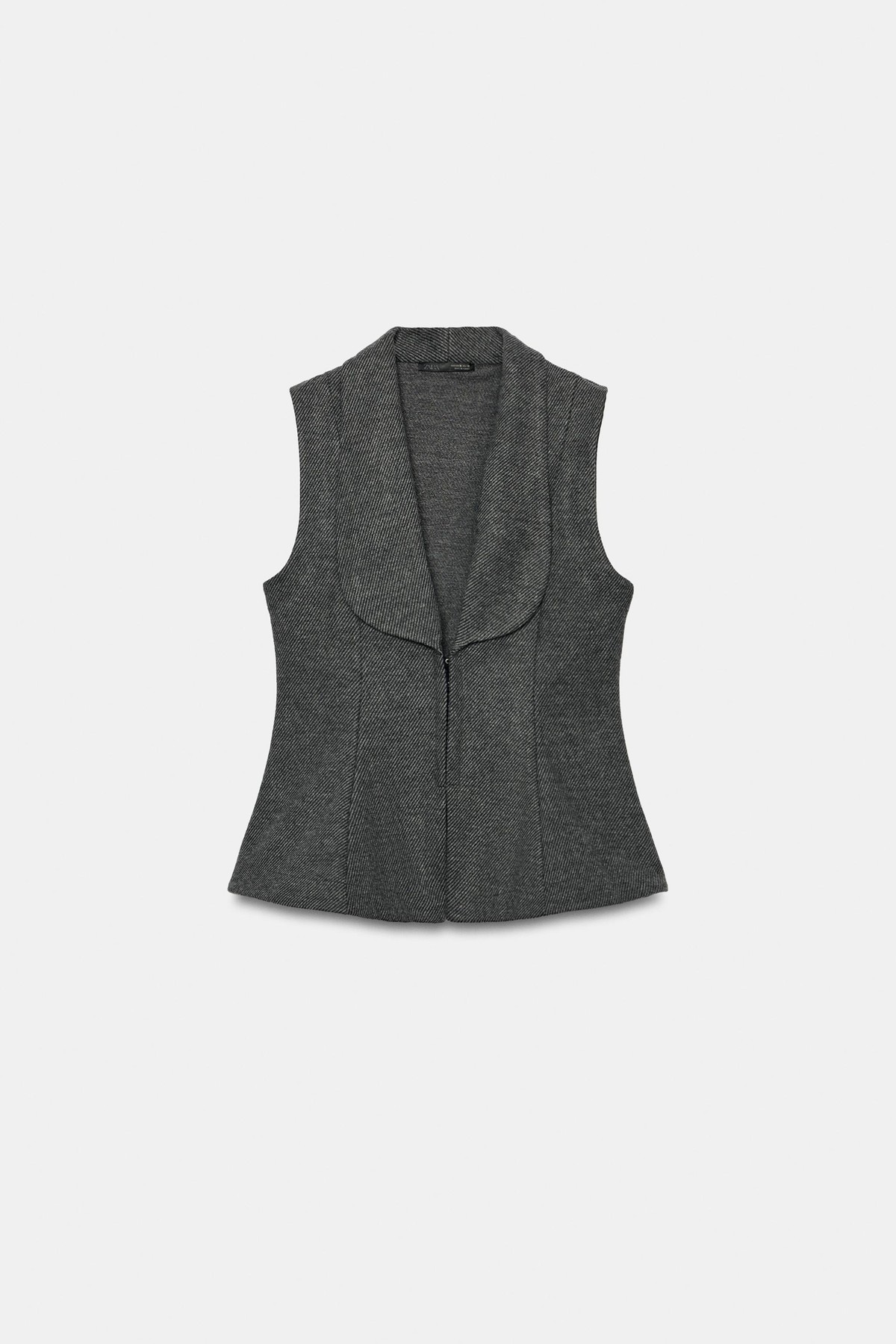 자라 페플럼 라펠넥 민소매 베스트 5067/689/809 MID-GREY