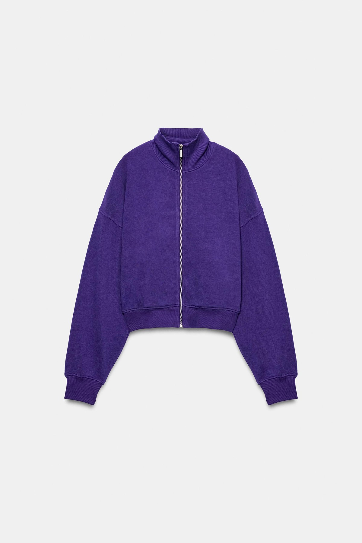 자라 하이넥 크롭 집업 스웨트셔츠 2615/803/401 NAVY BLUE