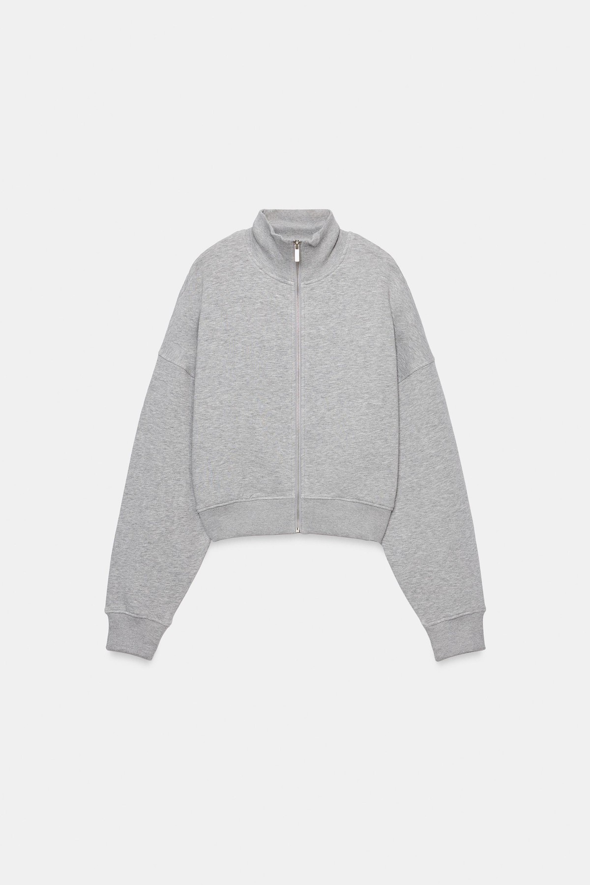 자라 하이넥 크롭 집업 스웨트셔츠 2615/803/803 GREY MARL