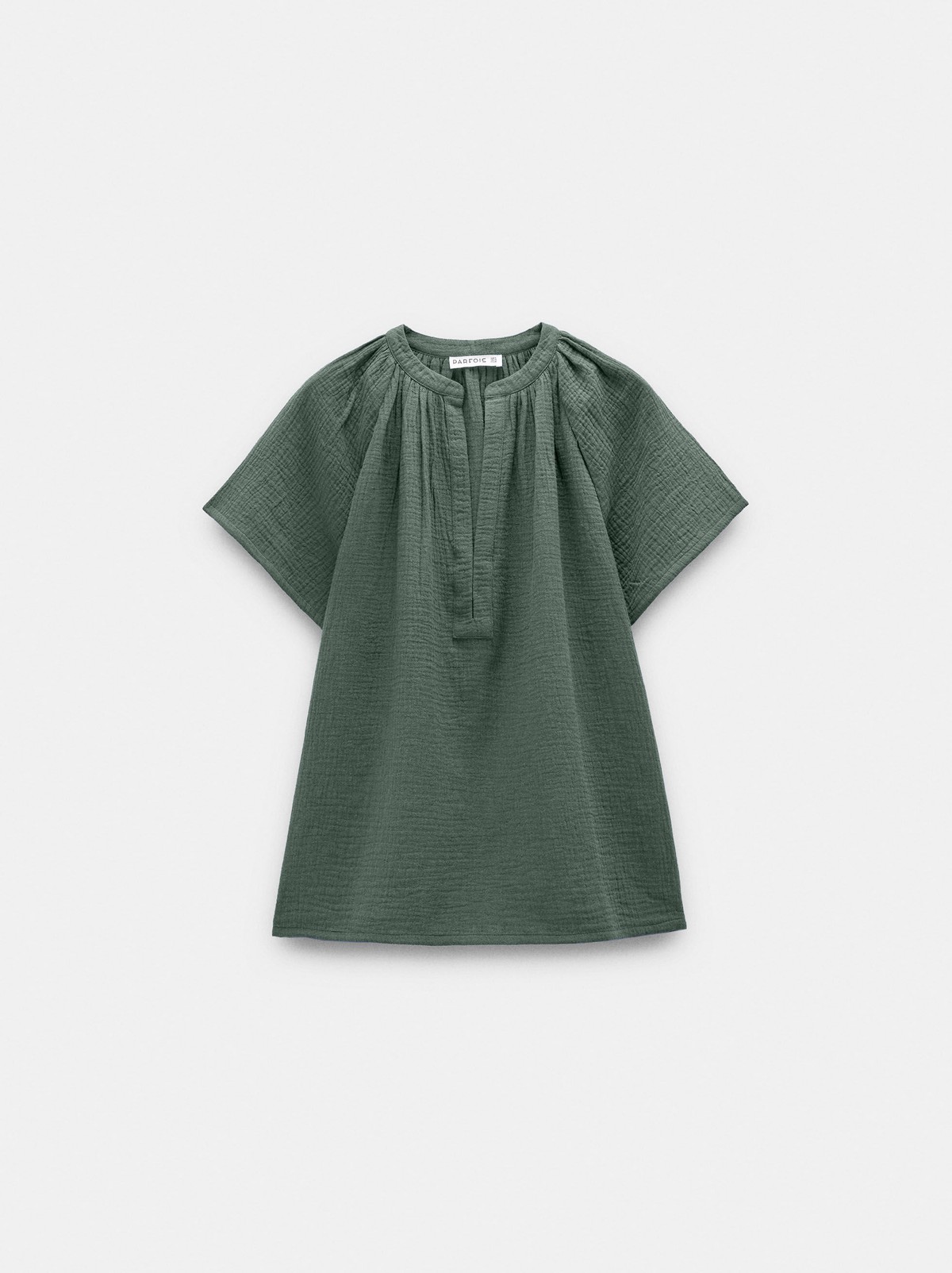 팔포이즈 크링클 순면 반팔 블라우스 247805 KHAKI