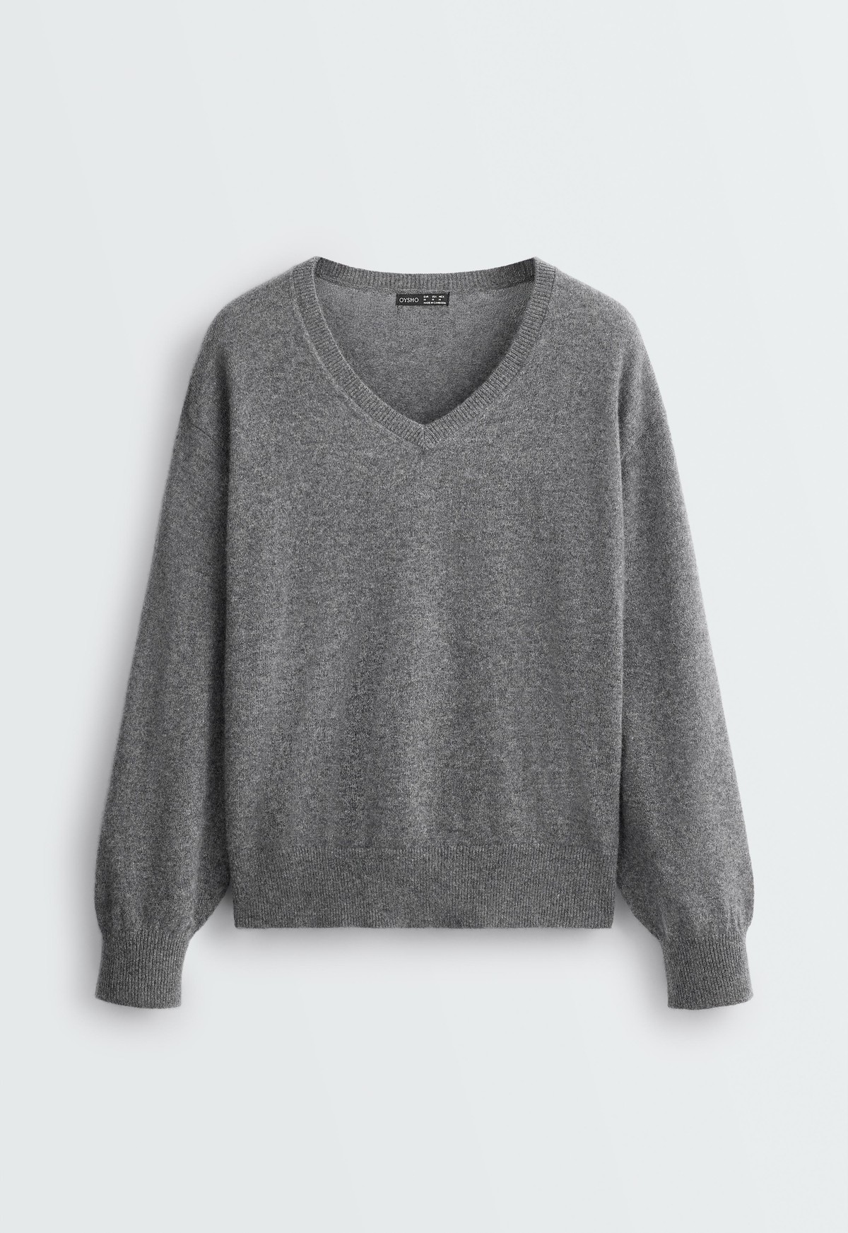 오이쇼 캐시미어 브이넥 니트 스웨터 6188/631/887 MOTTLED GREY MELANGE