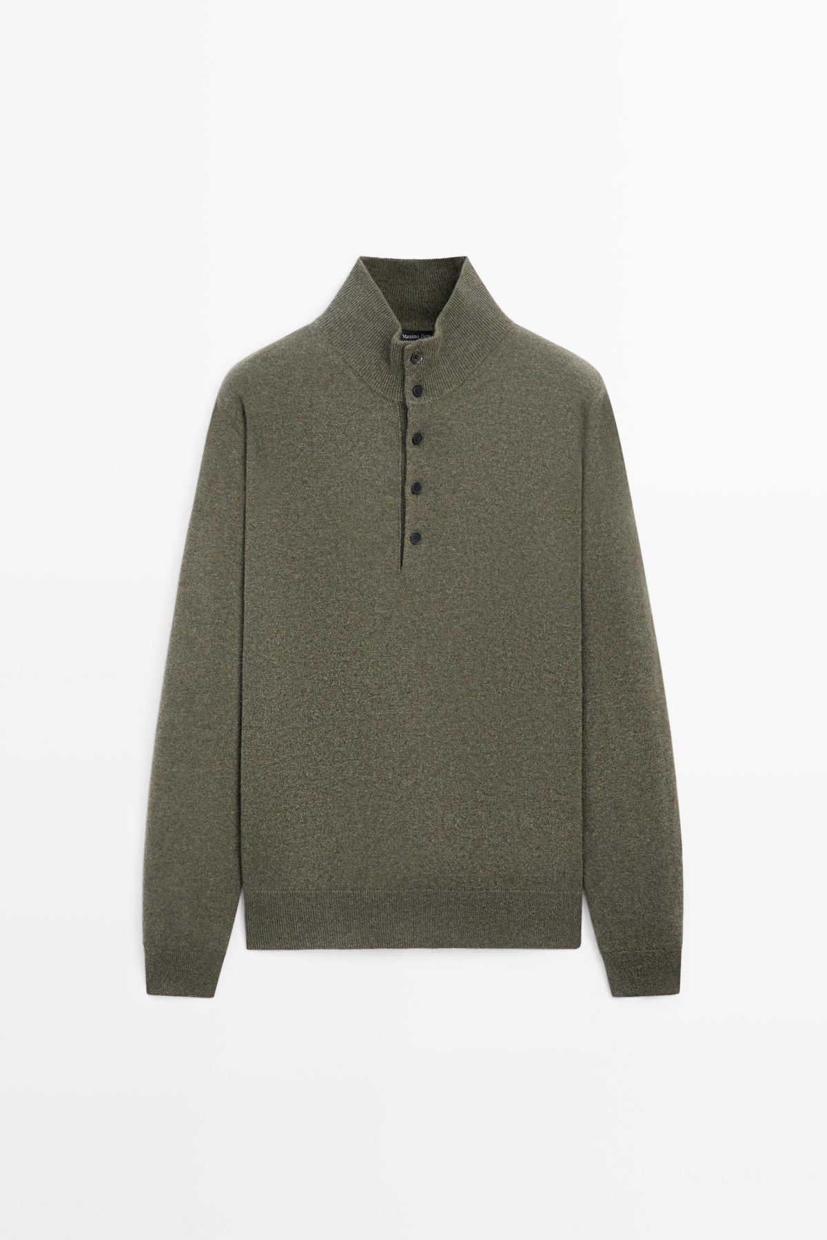 마시모두띠 울 블렌드 버튼 모크넥 니트 스웨터 1404/214 KHAKI