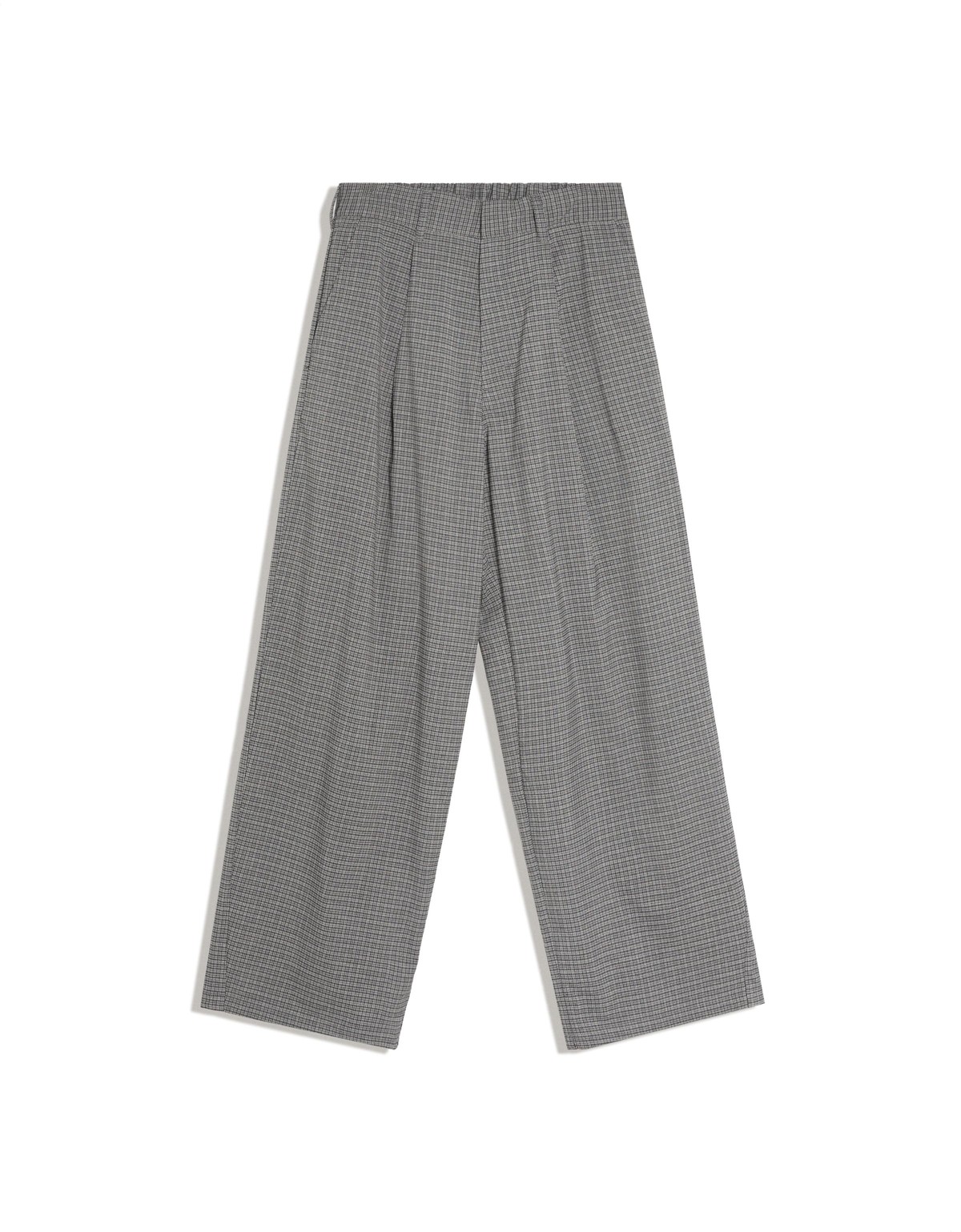 버쉬카 배기핏 체크 와이드 팬츠 3884/054 GREY MARL