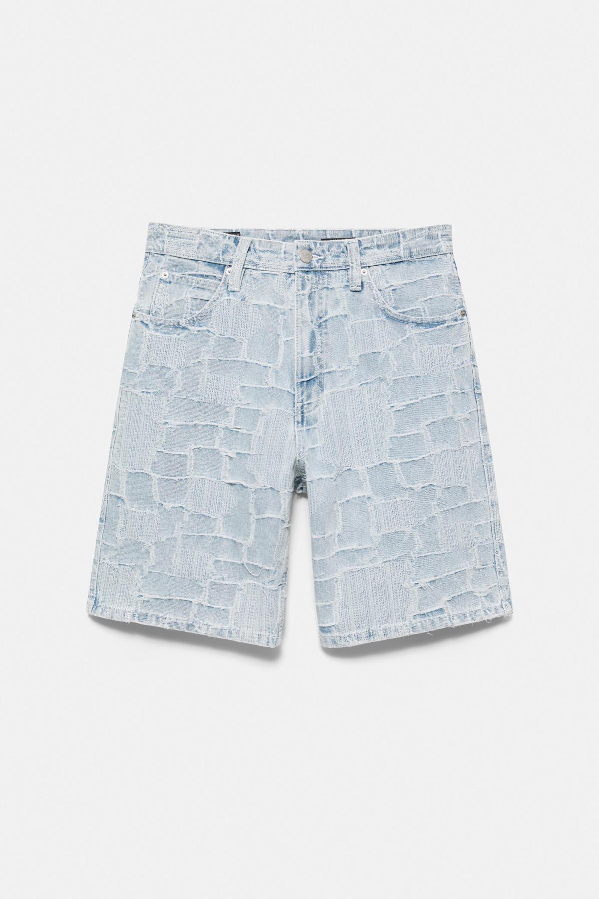 풀앤베어 자카드 데님 버뮤다 반바지 7667/510 PALE INDIGO
