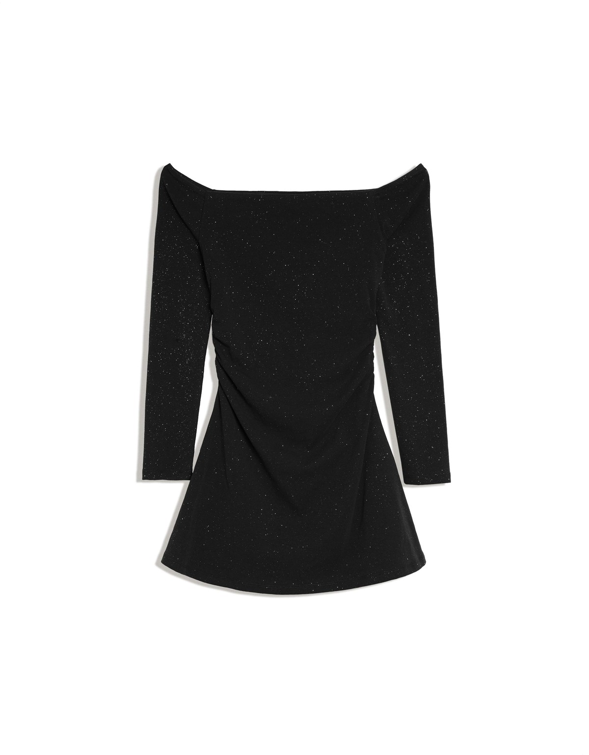 버쉬카 쉬머리 오프숄더 미니 원피스 4343/662 BLACK