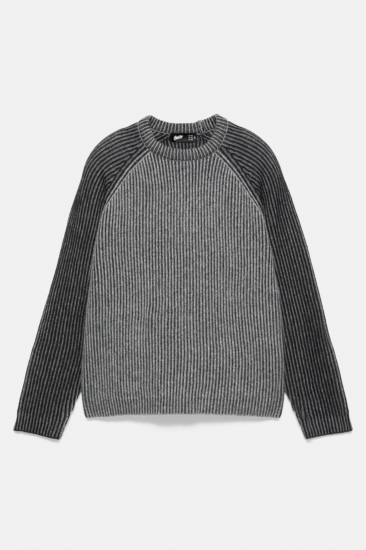 풀앤베어 라운드넥 래글런 골지 니트 스웨터 7540/541 DARK ANTHRACITE