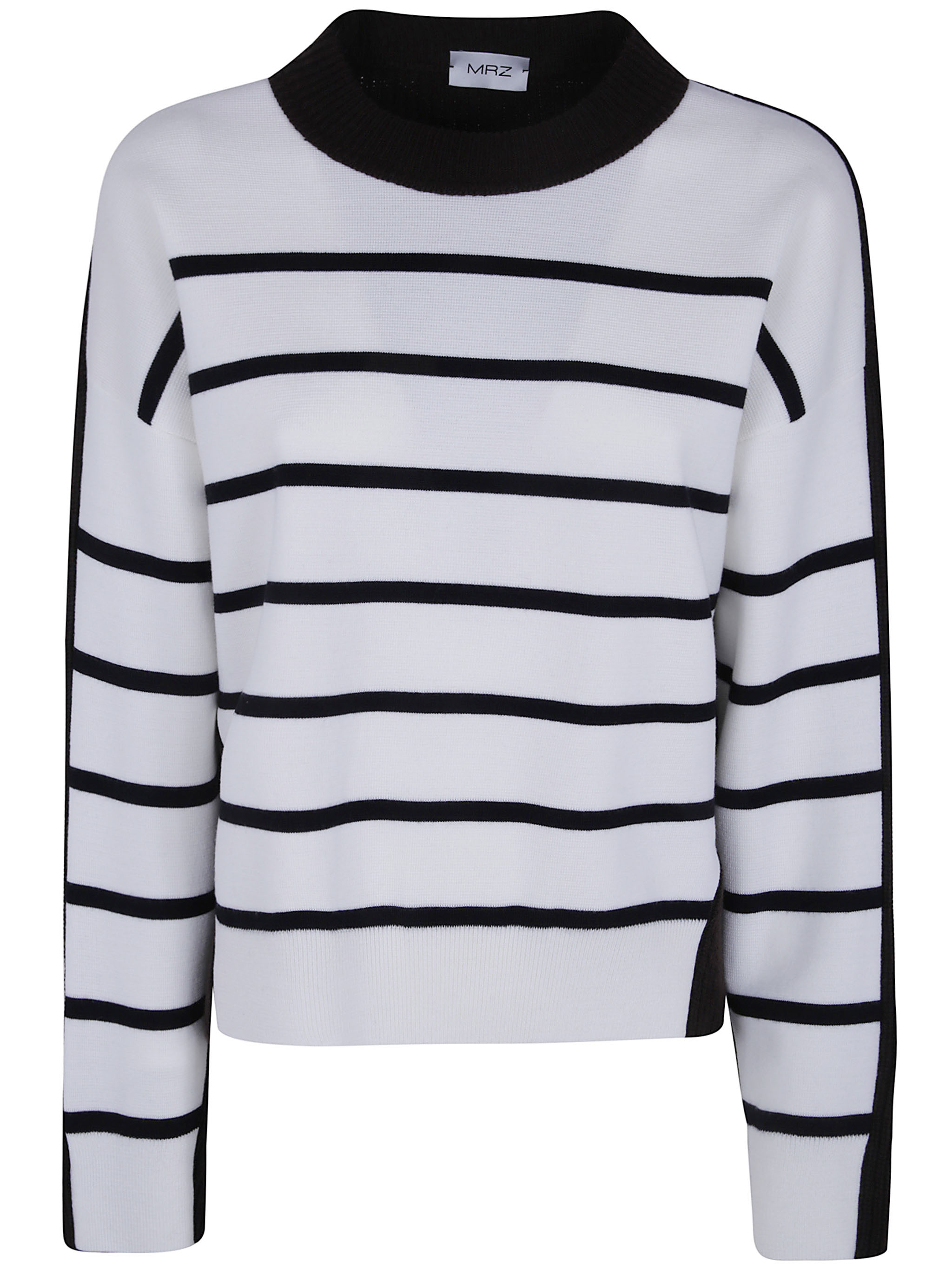 엠알지 STRIPES ROUND NECK knitted 니트 여성 화이트 26FW FW2601600113