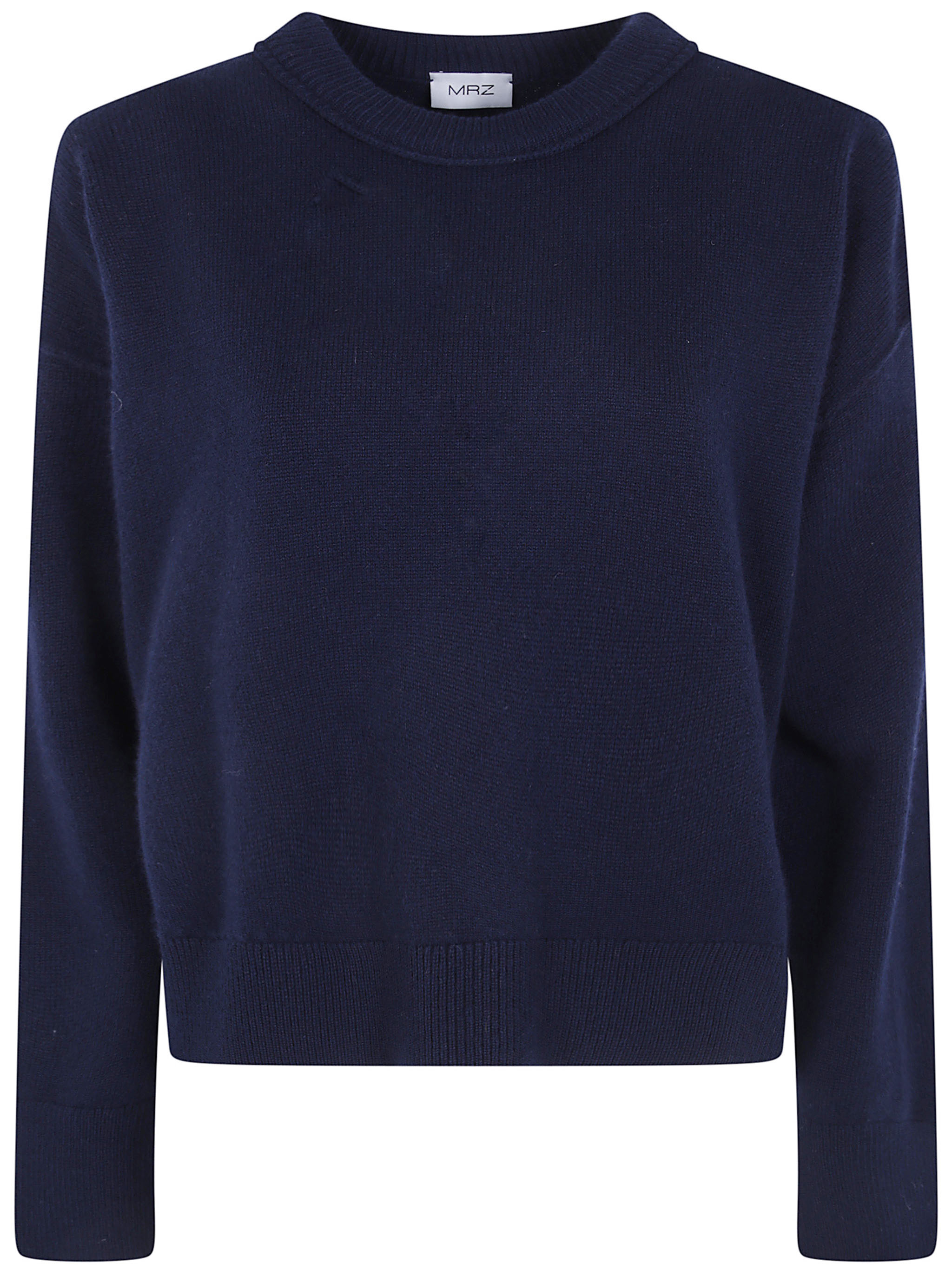 엠알지 ROUND NECK knitted 오버사이즈 크롭 니트 여성 블루 26FW FW260182MOD0915