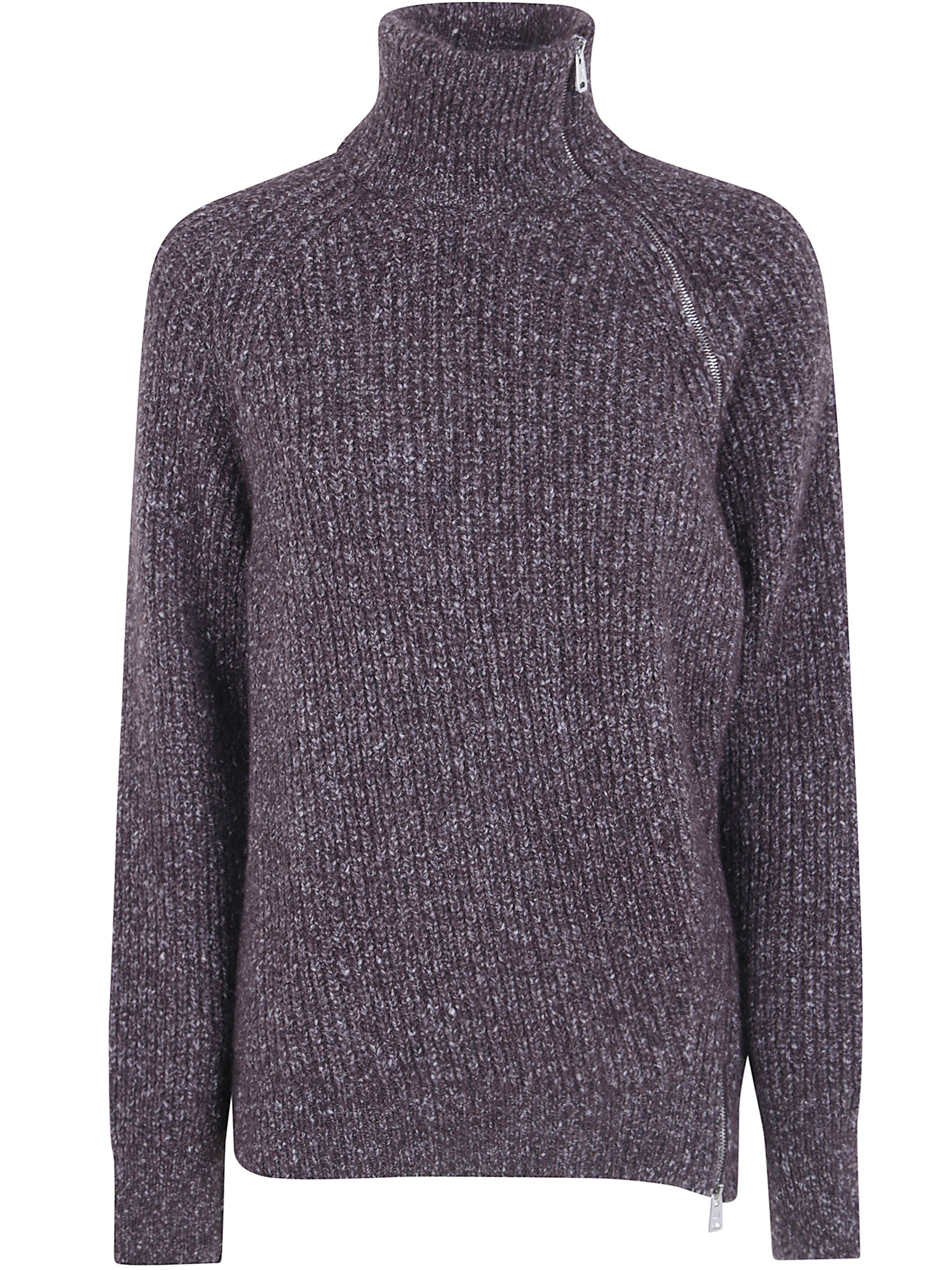 엠알지 ZIP TURTLENECK knitted 터틀넥 여성 퍼플 26FW FW2601490812