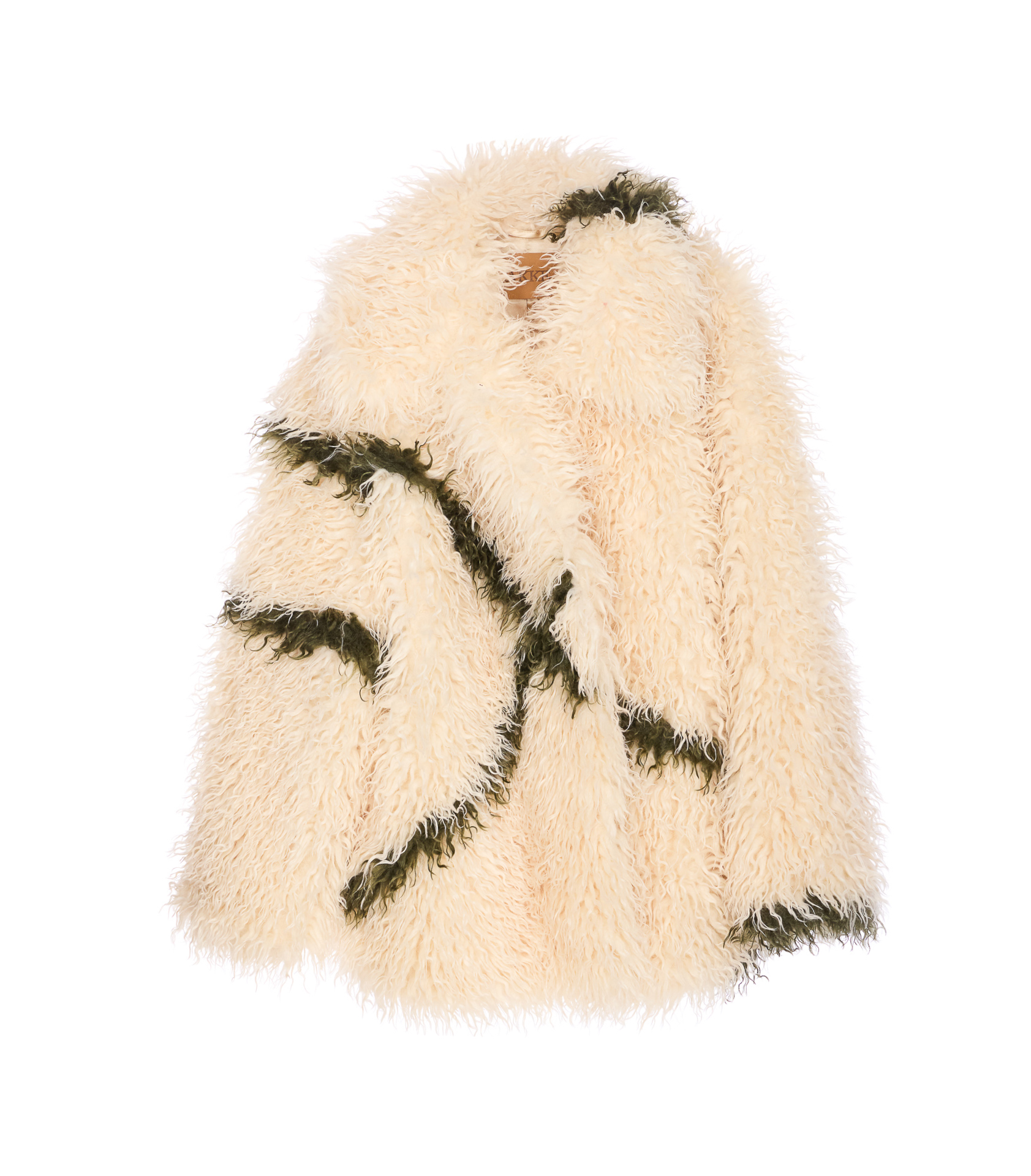 자크에 Cocoon Faux Buttons 퍼 코트 여성 화이트 25FW C1010CREAM