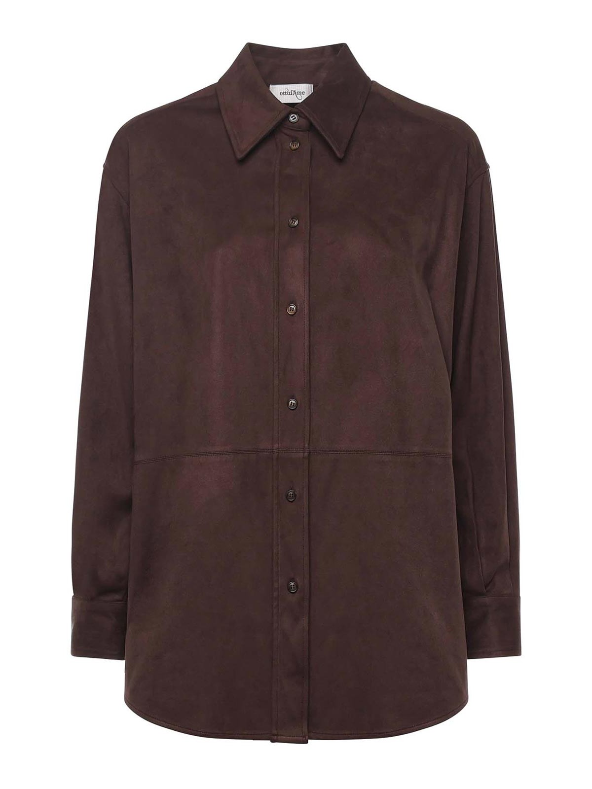 오트오다메 Rounded Hem 셔츠 여성 브라운 25FW DC5157BROWN