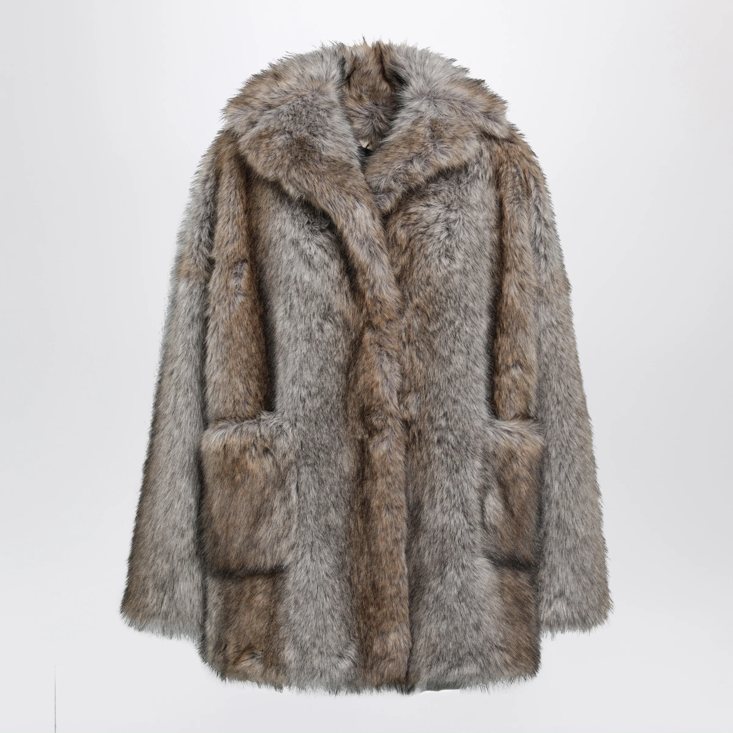 비 앤 꾸뛰르 Brigitte wolf faux 퍼 코트 여성 그레이 26FW FW26BRI1EFWO