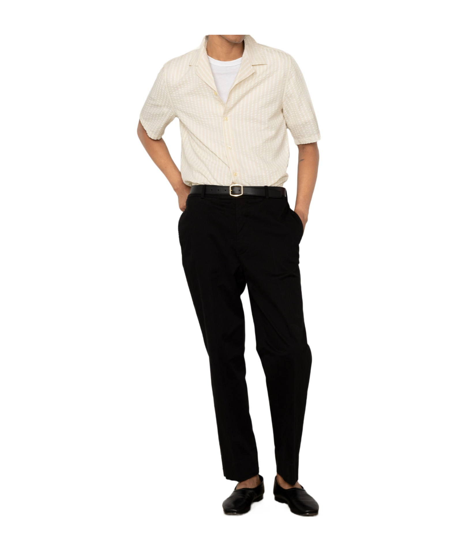 오프이치네 제네라레 긴팔 셔츠 남성 화이트 26SS S26MSHI001CREAM