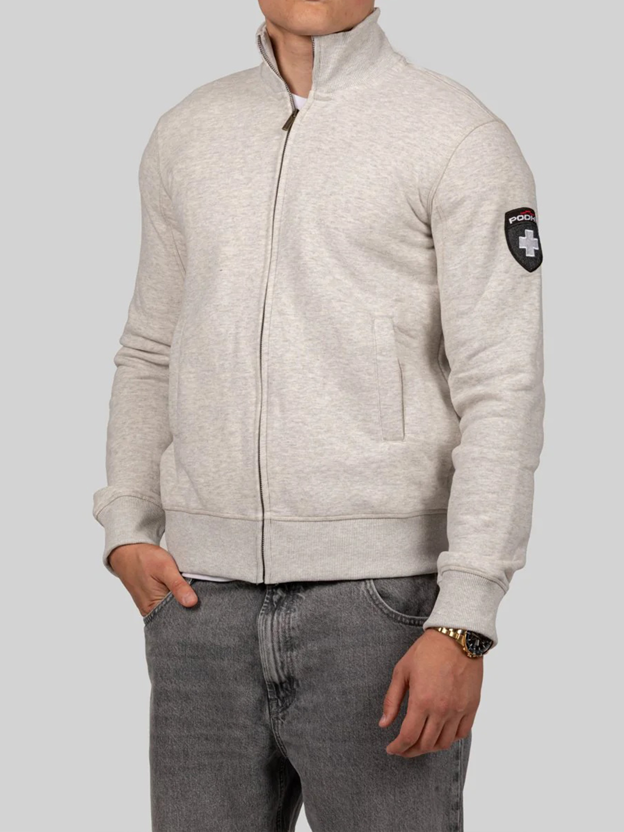 포드이오 FELPA FULL ZIP CON COLLO AUTHENTIC 360 니트 남성 그레이 26SS PD05164