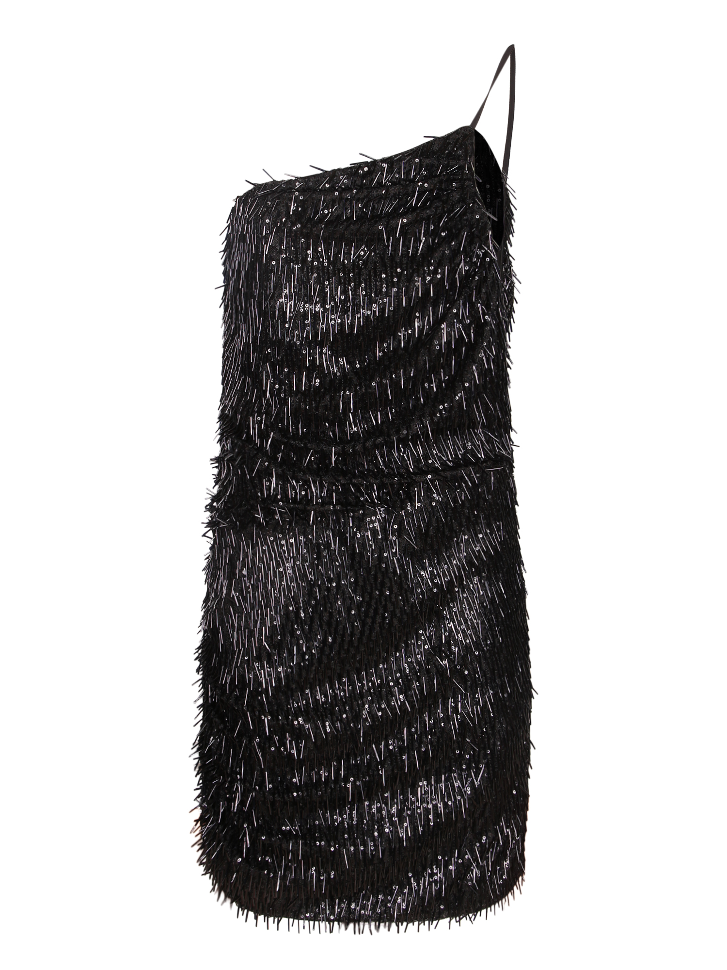 아멘 One-shoulder . Adorned sequins embroidery. Shiny elegant finish 미니 원피스 여성 블랙 26FW 26406009