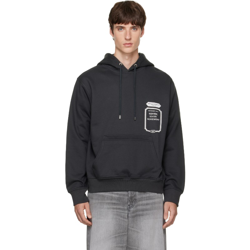 우영미 그레이 플라워 백 로고 스웨트 후디 W263TS32 725G GREY