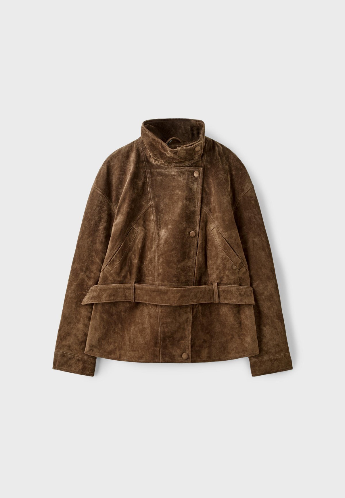 스트라디바리우스 레더 하이넥 벨트 트렌치 코트 5706/001/410 BROWN