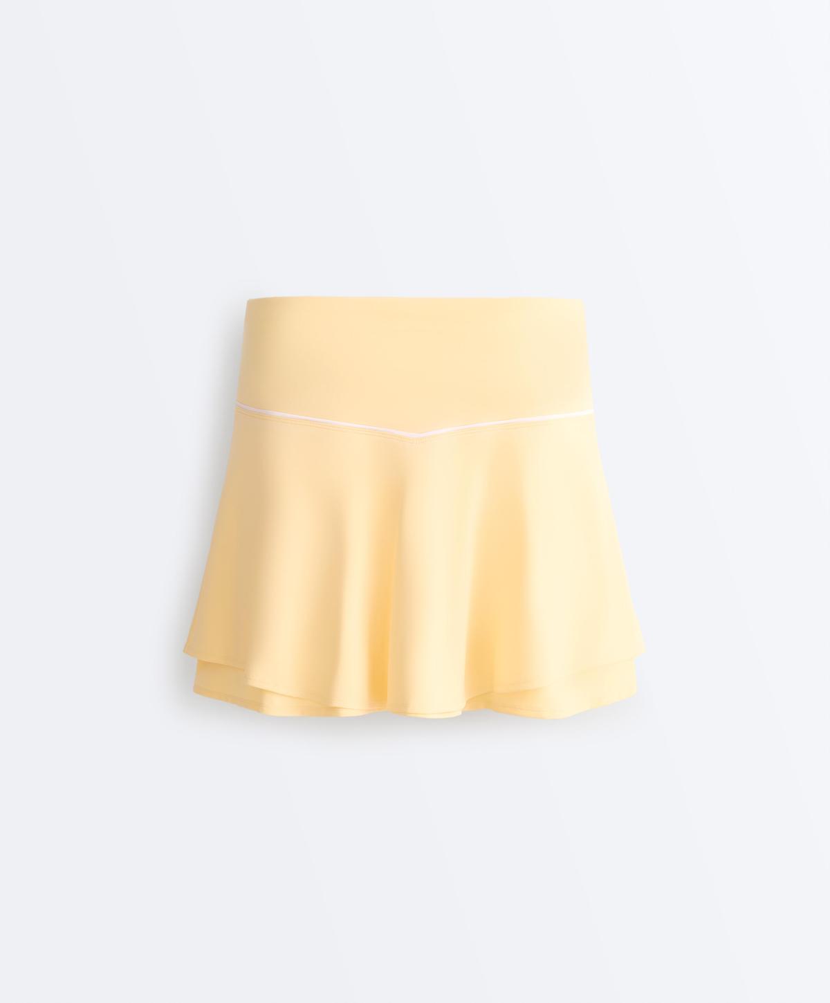 오이쇼 더블레이어 하이라이즈 미니 스커트 3566/222/306 PALE YELLOW