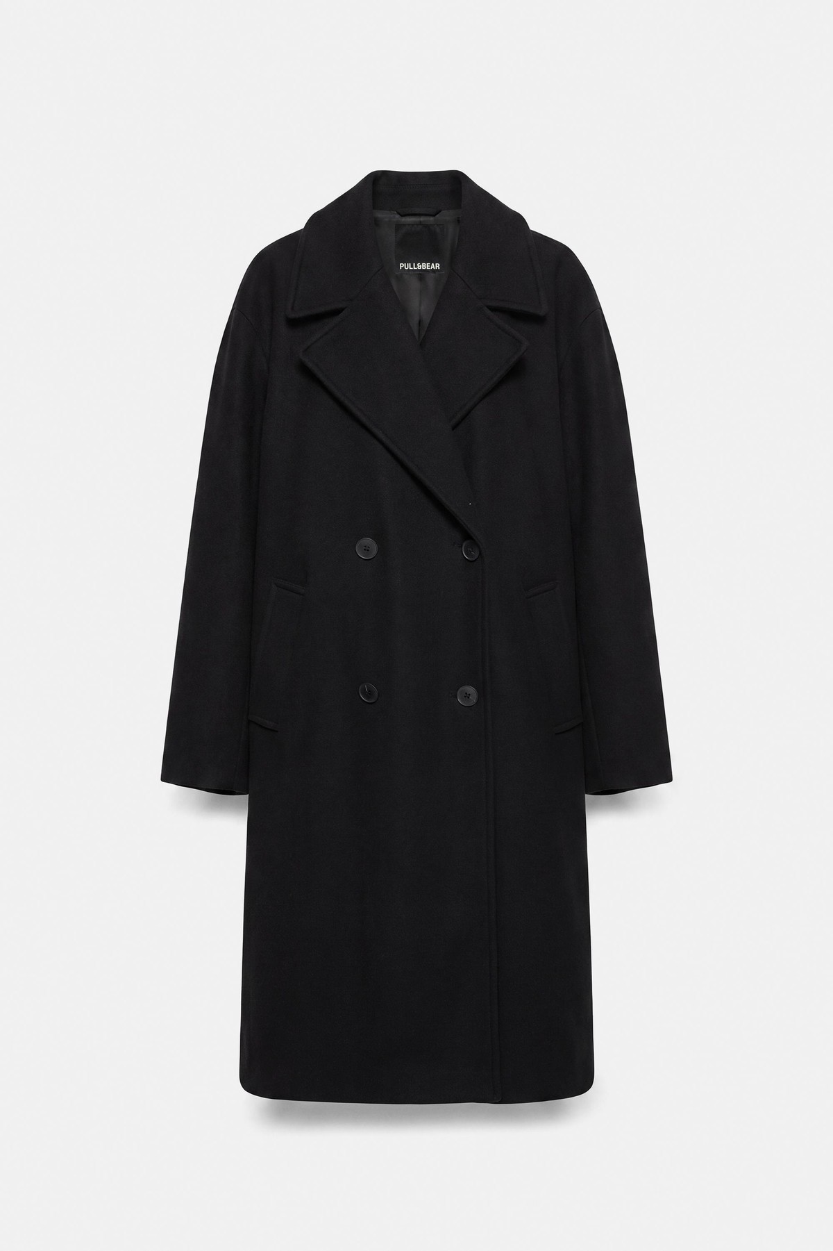 풀앤베어 더블브레스트 라펠 롱 코트 7755/302 BLACK