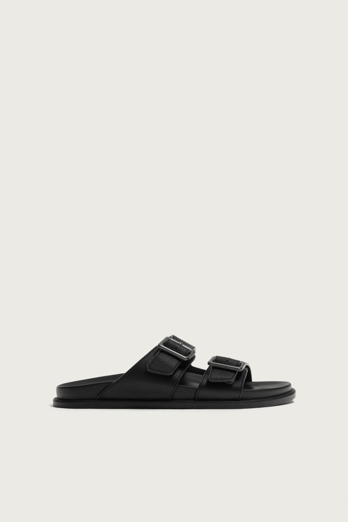 자라 레더 버클 스트랩 플랫 샌들 2752/820/800 BLACK