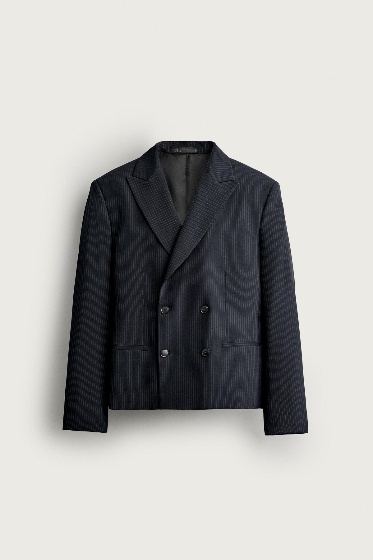 자라 크롭 핀스트라이프 수트 블레이저 4675/627/401 NAVY BLUE