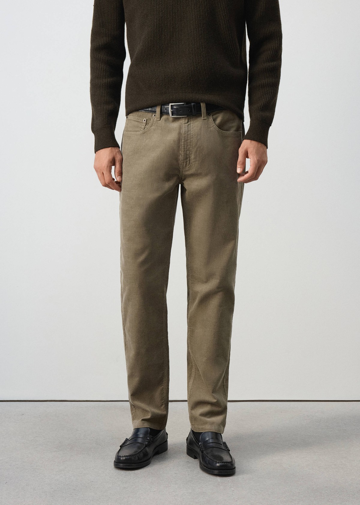 망고 레귤러핏 코듀로이 팬츠 37037900_98 GRIS VISON